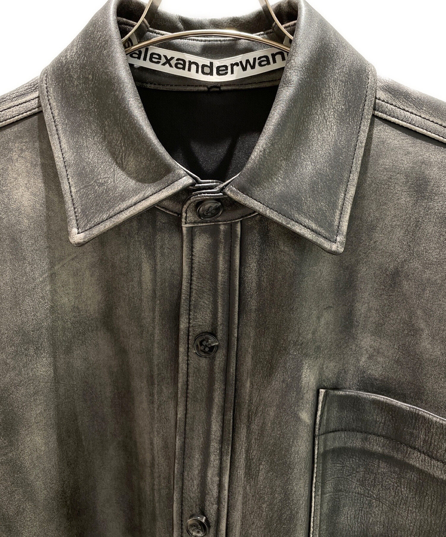 タグ付✨️Alexander wang レザージャケット ウエストシェイプ 0 中古・古着通販】ALEXANDER WANG (アレキサンダーワン) オーバーサイズ