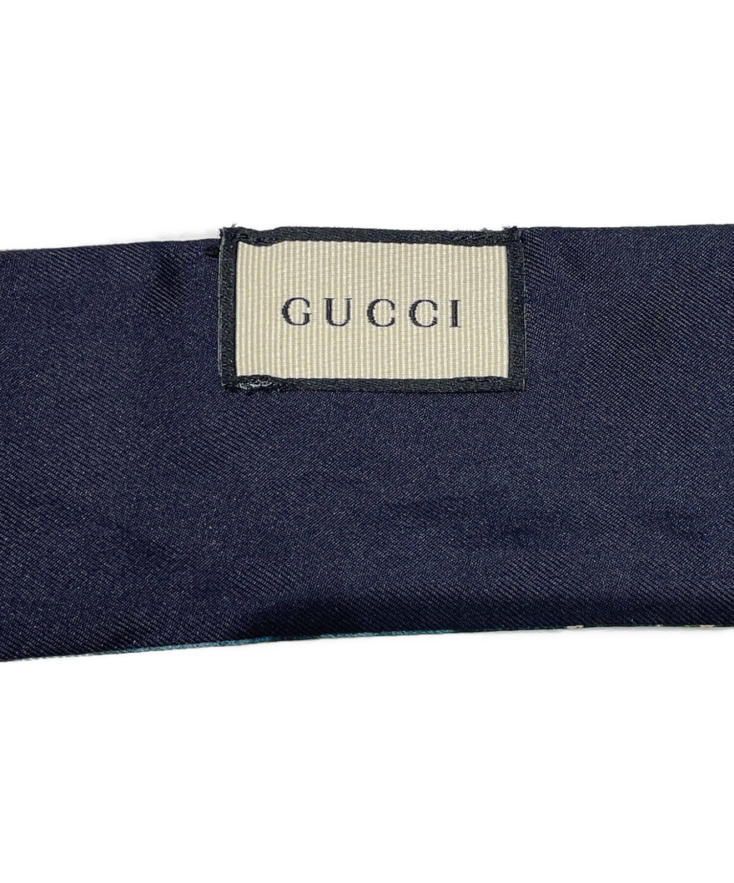 中古・古着通販】GUCCI (グッチ) フラワーGGツイリー ベージュ×ブルー
