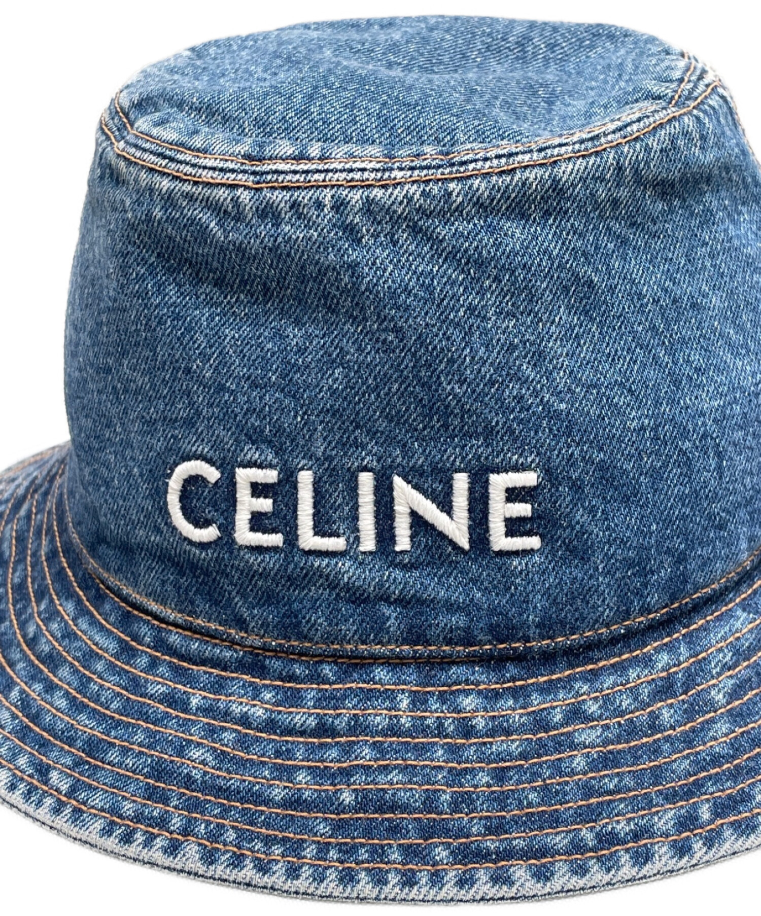 CELINE セリーヌ デニム バケットハット L ロゴ 帽子 男女兼用 CELINE セリーヌ バケットハット 2AUO8930F.07UW レディース メンズ