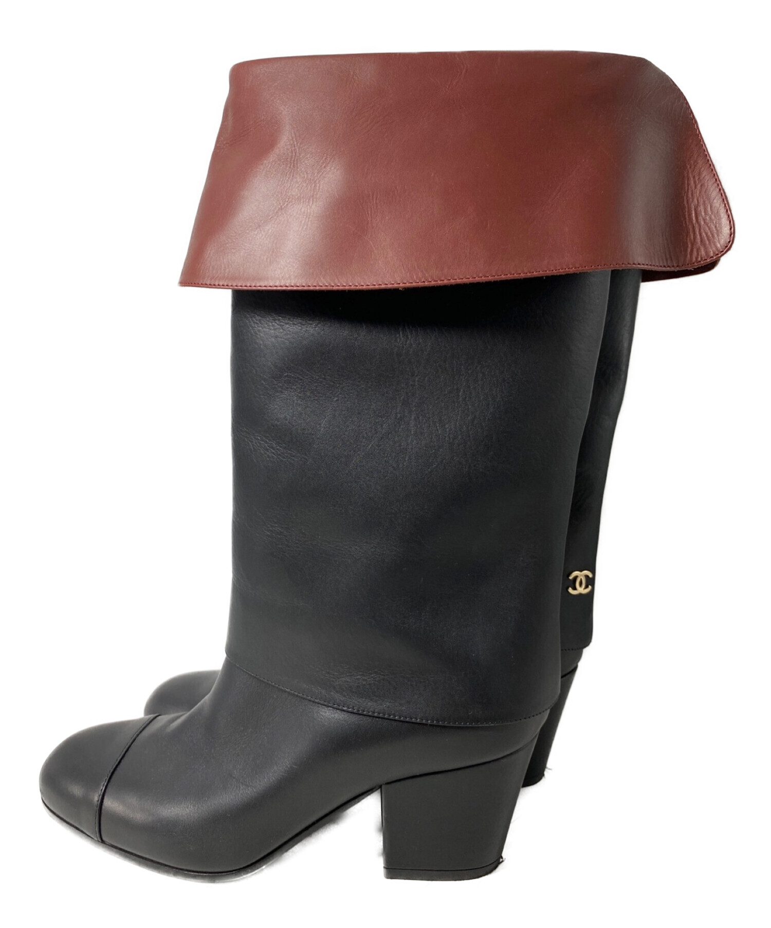 中古・古着通販】CHANEL (シャネル) ココマークレザーロングブーツ