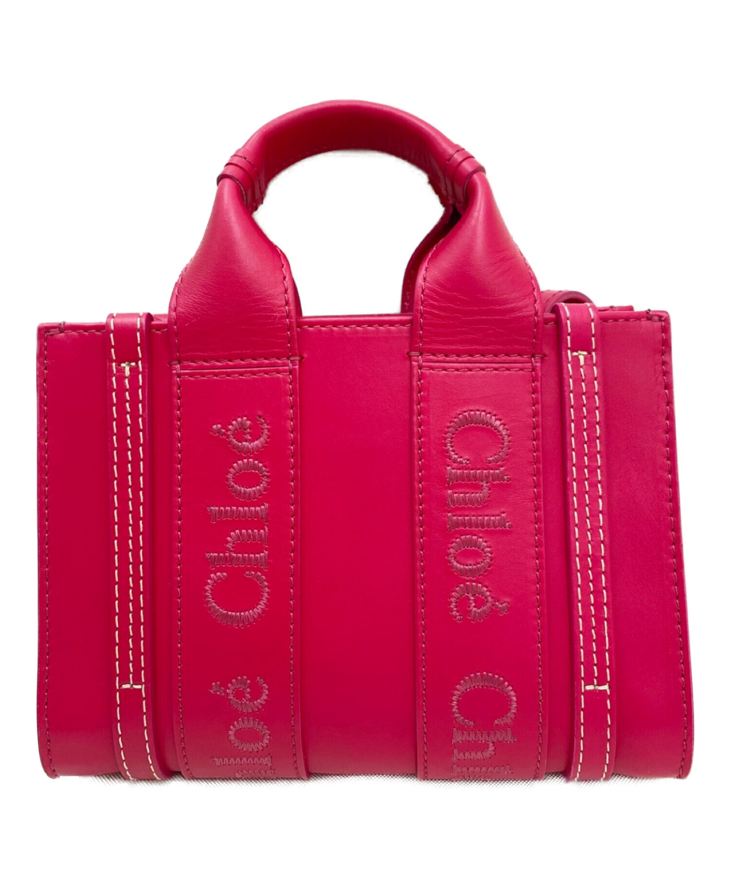 Chloe ハンドバッグ　ミニ　レッドカラー 中古・古着通販】Chloe (クロエ) wodyミニトートバッグ ショッキング