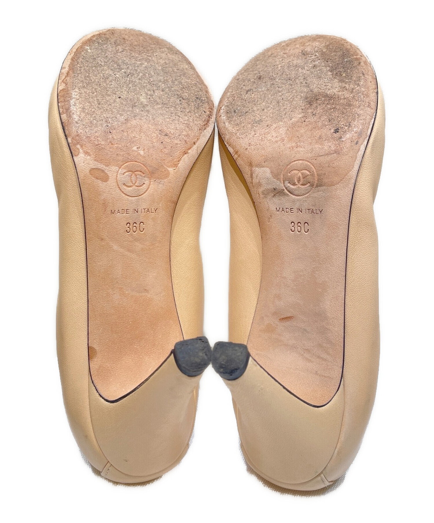 CHANEL ベージュ ハイヒールパンプス 36 中古・古着通販】CHANEL (シャネル) バレリーナ ヒールパンプス