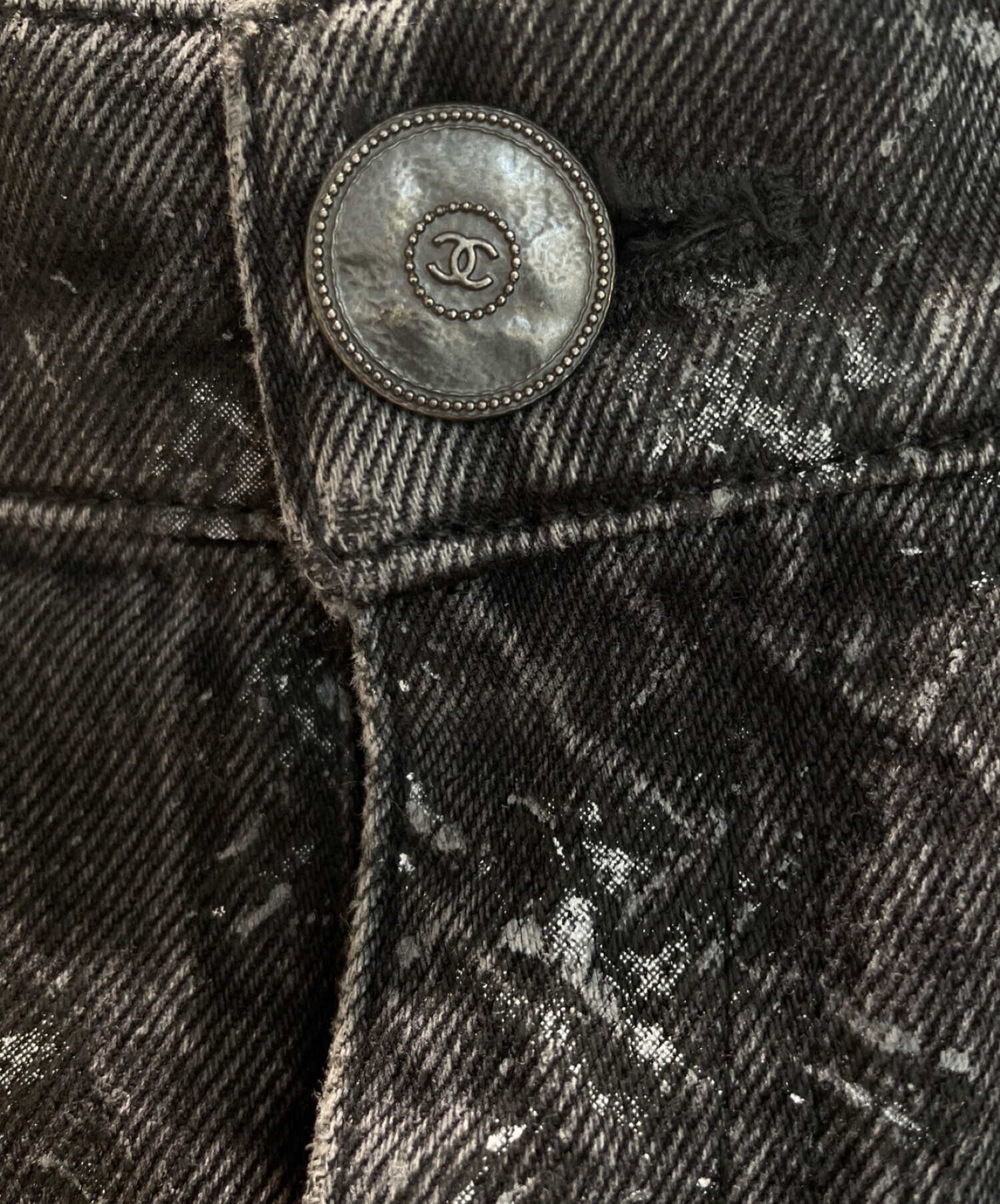 中古・古着通販】CHANEL (シャネル) マトラッセデニムパンツ ブラック  