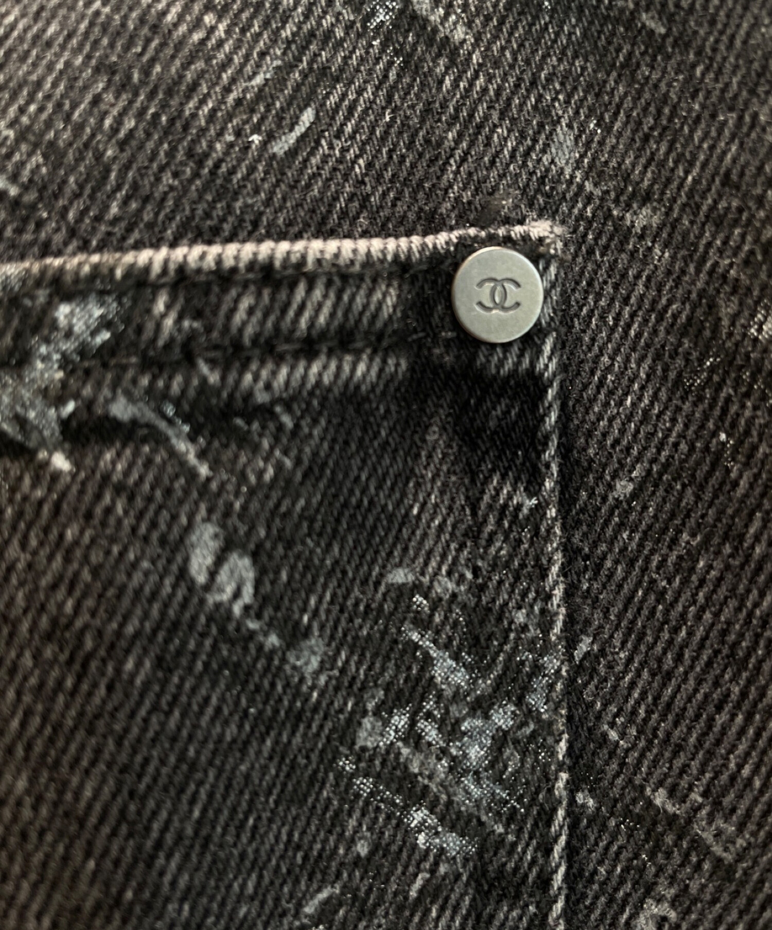 中古・古着通販】CHANEL (シャネル) マトラッセデニムパンツ ブラック  