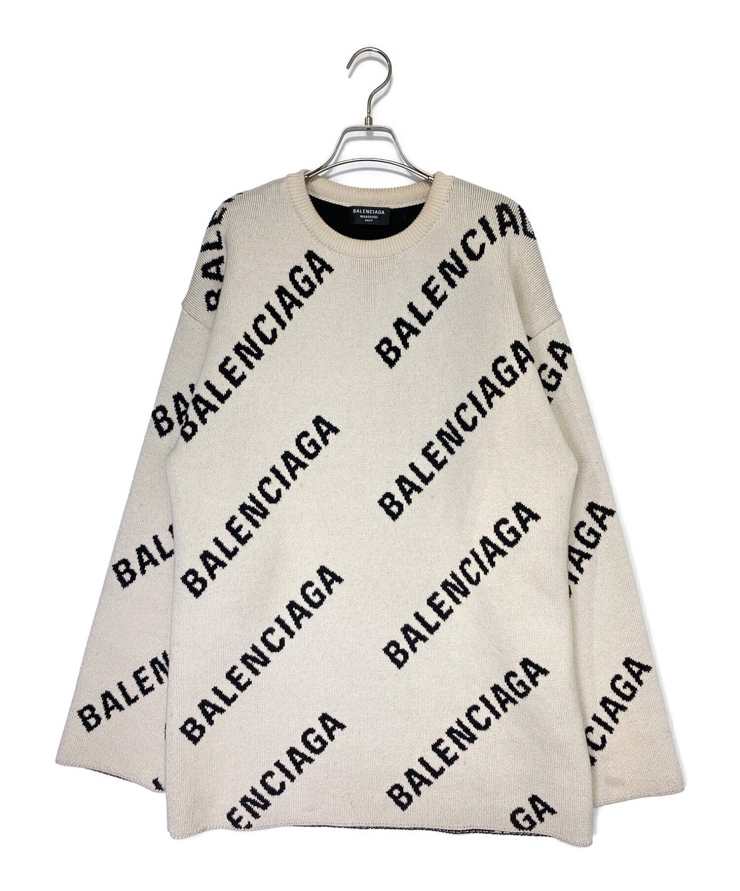 BALENCIAGA ロゴニット セーター アイボリー BALENCIAGA ロゴニット セーター アイボリー BALENCIAGA(バレンシアガ