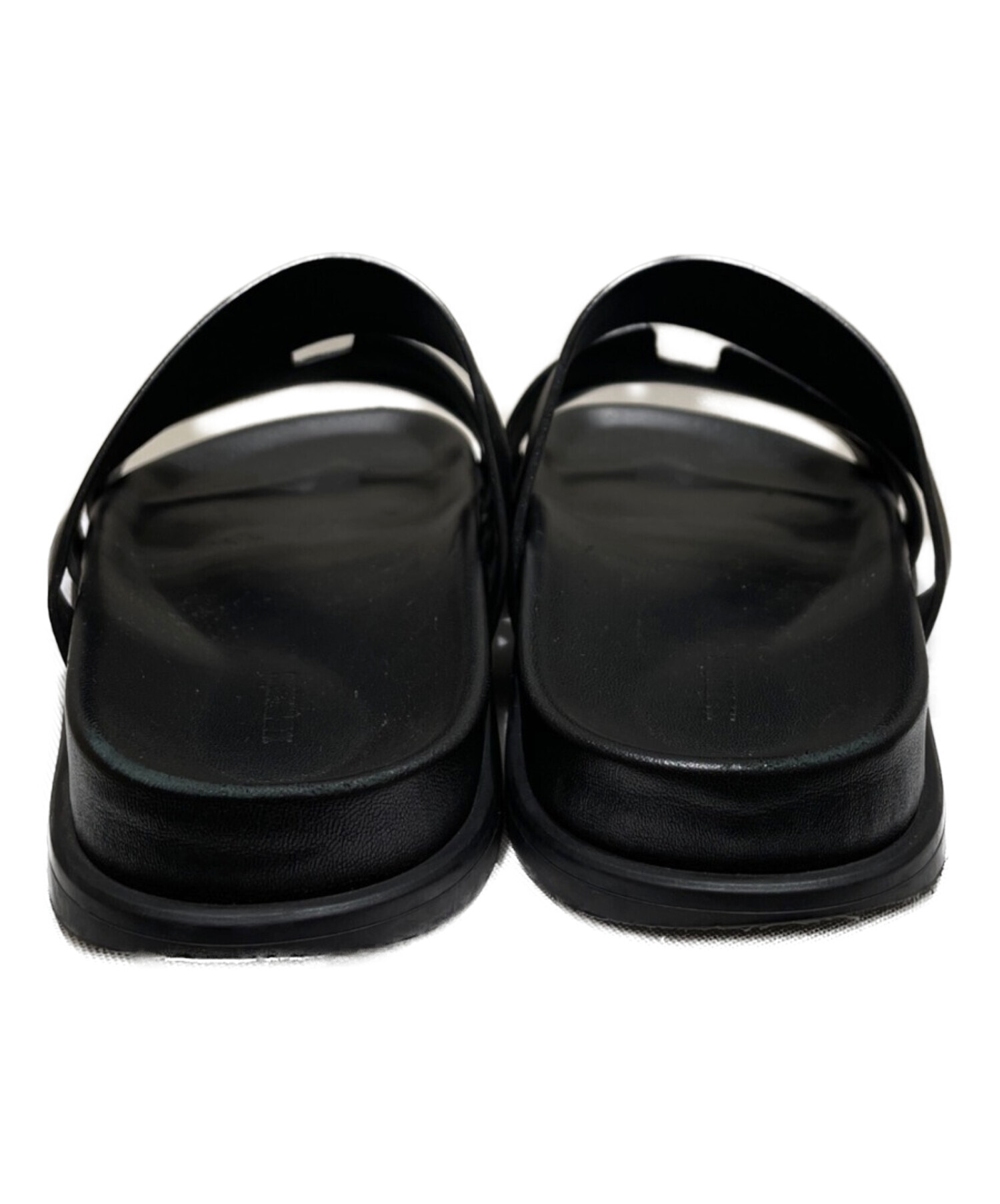 中古・古着通販】HERMES (エルメス) レザーサンダル ブラック サイズ