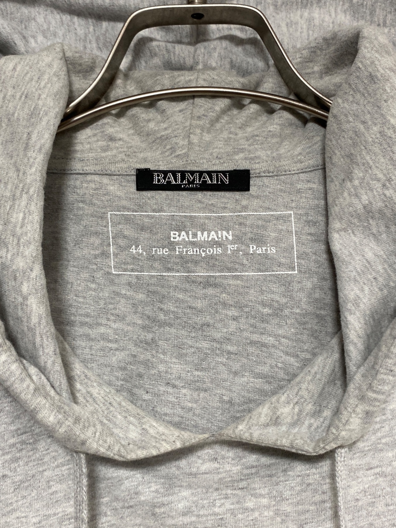 中古・古着通販】BALMAIN (バルマン) パーカー グレー サイズ:XL 