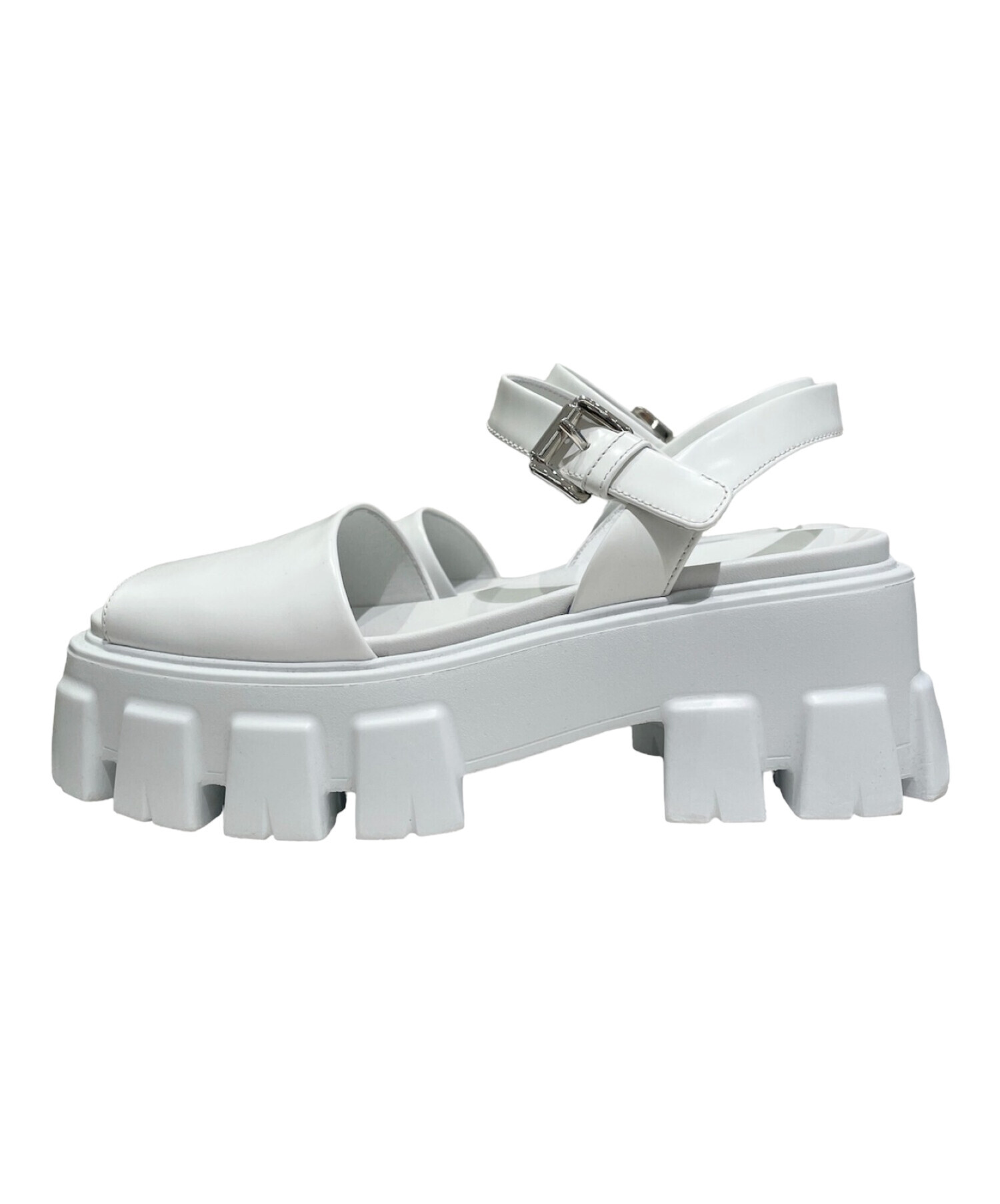 中古・古着通販】PRADA (プラダ) モノリスブラッシュドレザーサンダル