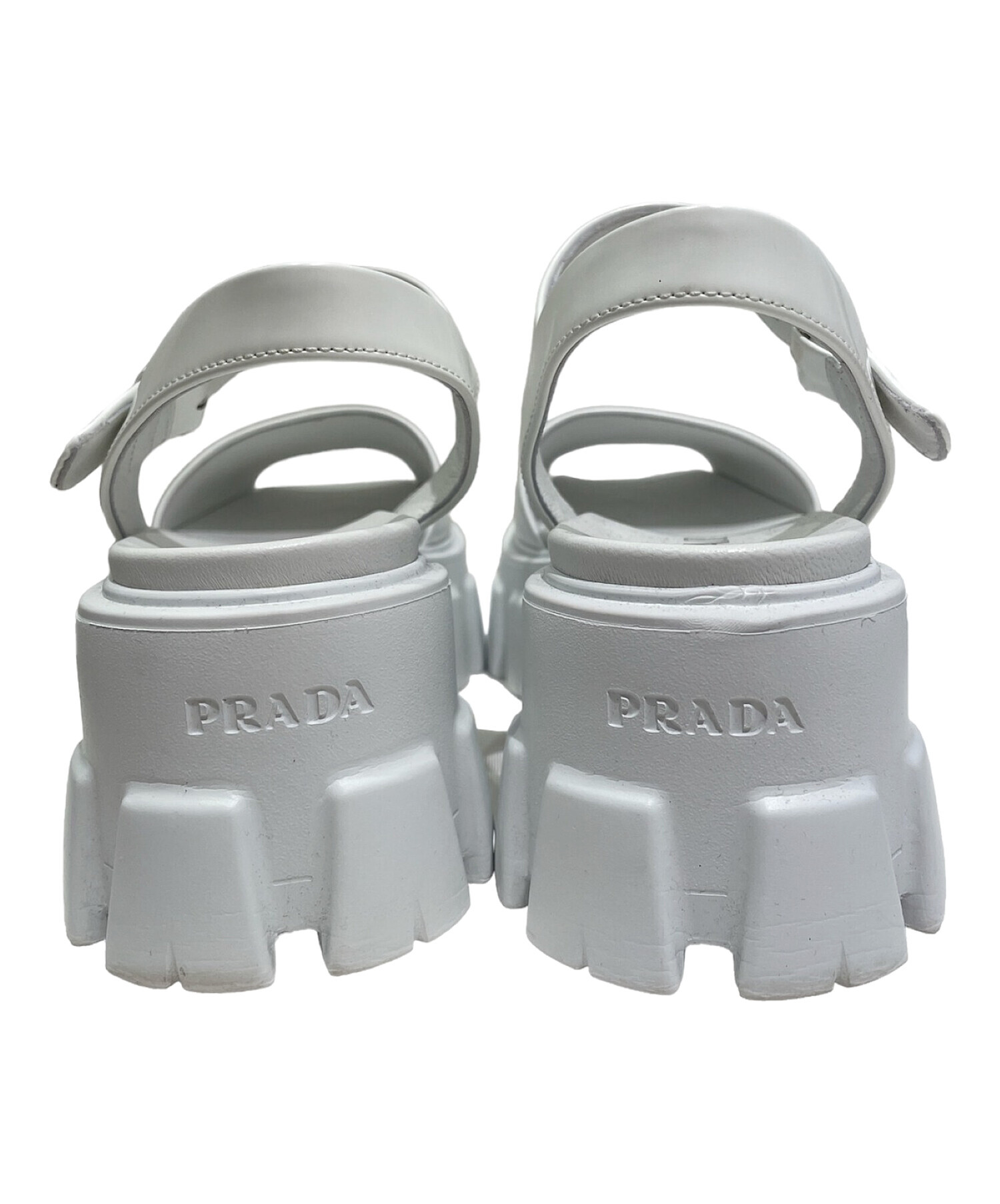 中古・古着通販】PRADA (プラダ) モノリスブラッシュドレザーサンダル