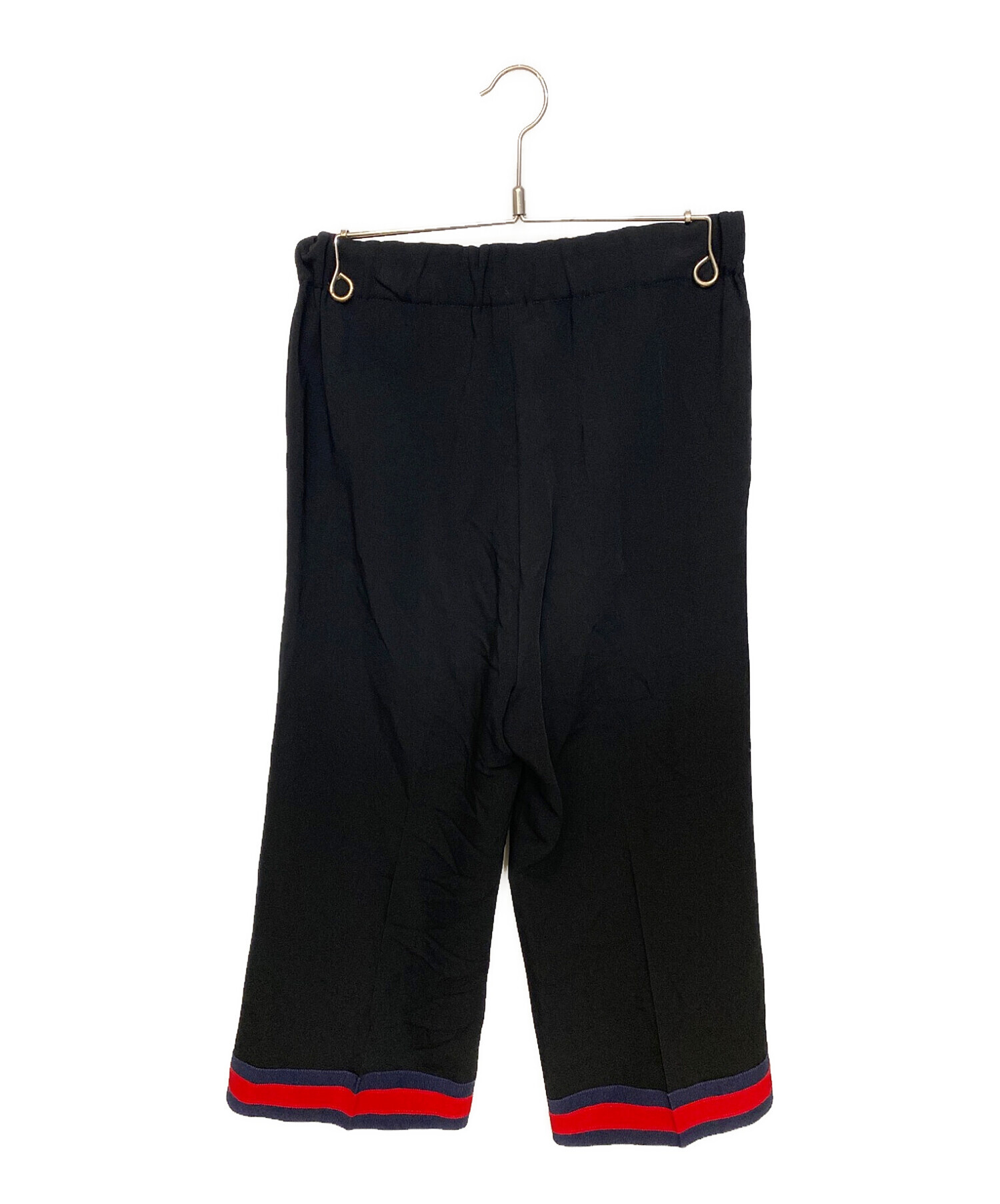 GUCCI グッチ パンツ ブラック ストレート ジーンズ グッチョリ 中古・古着通販】GUCCI (グッチ) クロップドワイドストレートパンツ