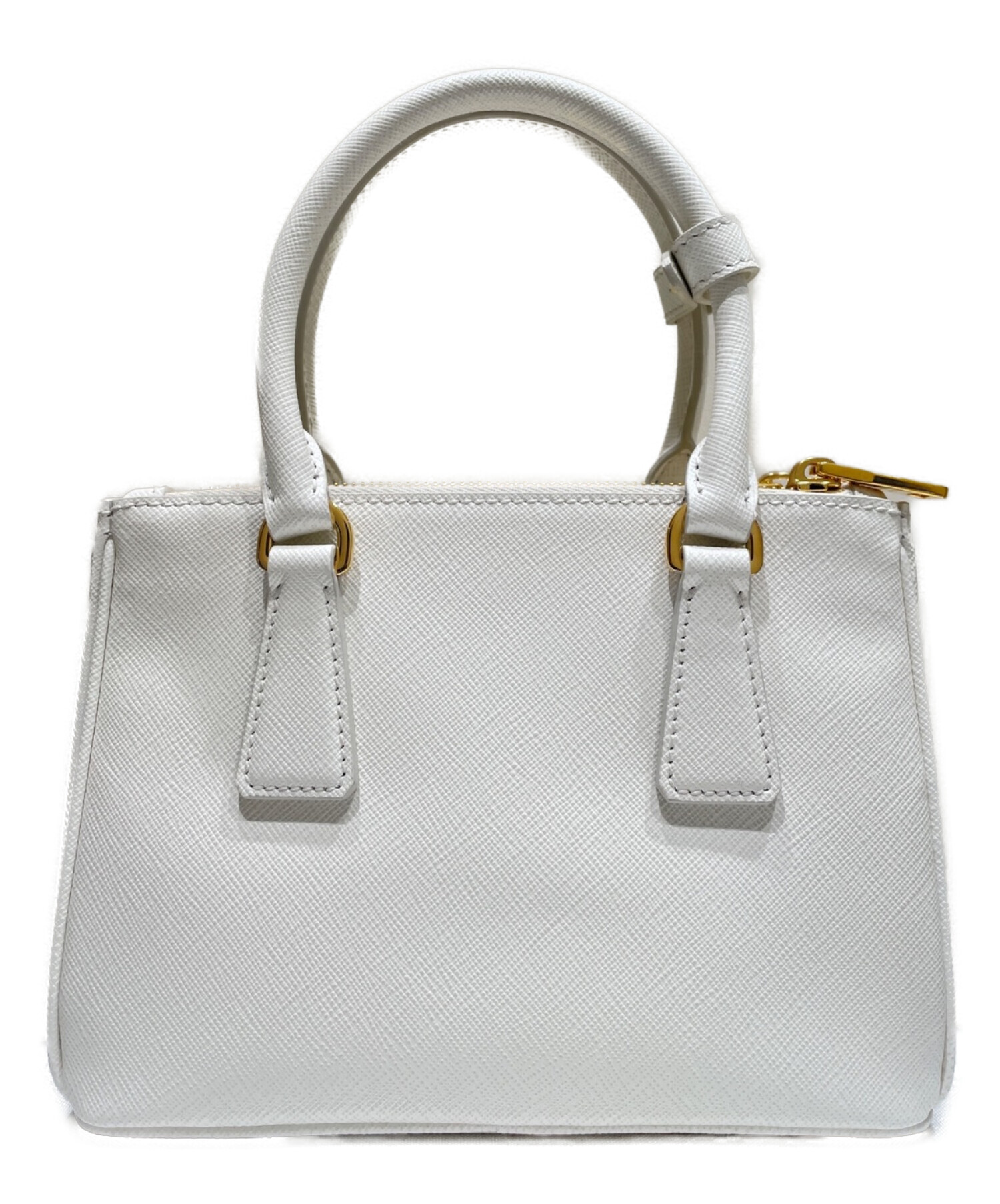 美品】PRADA プラダ レディース ハンドバッグ ホワイト ビーズ 石 レア