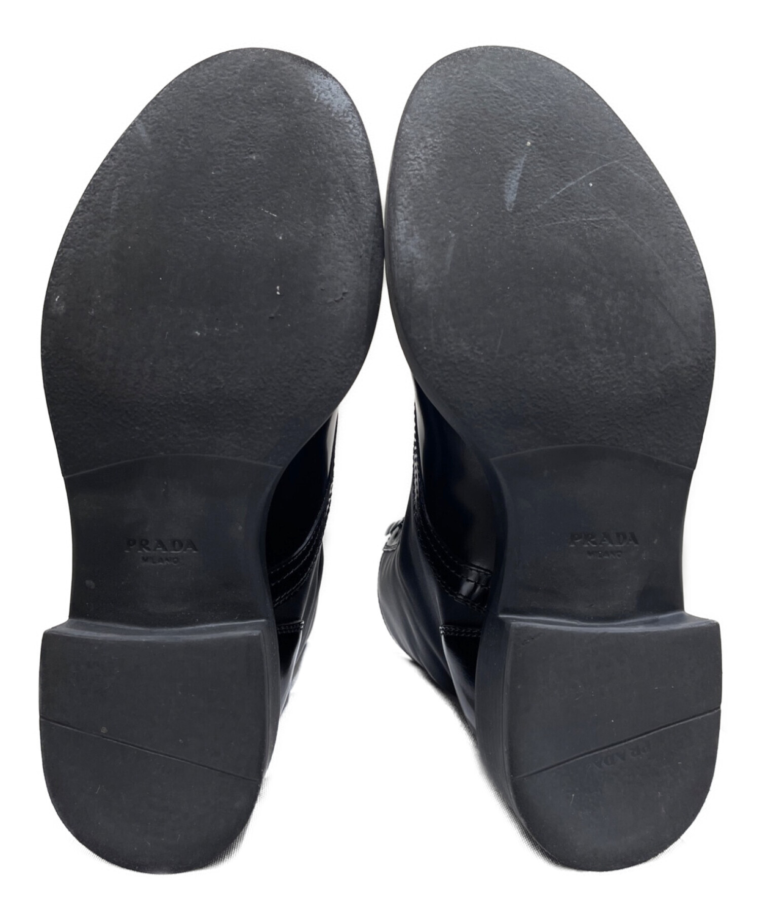 中古・古着通販】PRADA (プラダ) ブラッシュドレザーx Re-Nylon ブーツ 