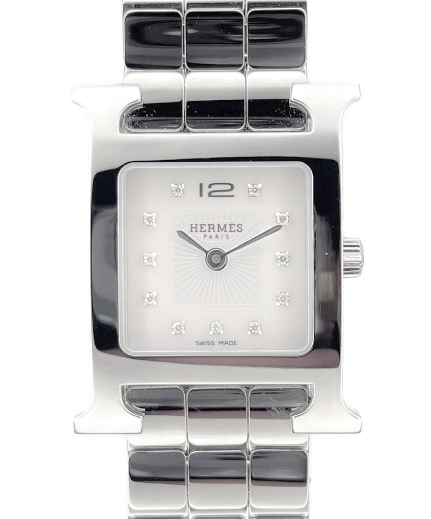 中古・古着通販】HERMES (エルメス) HウォッチPM 25mm 11Pダイヤ
