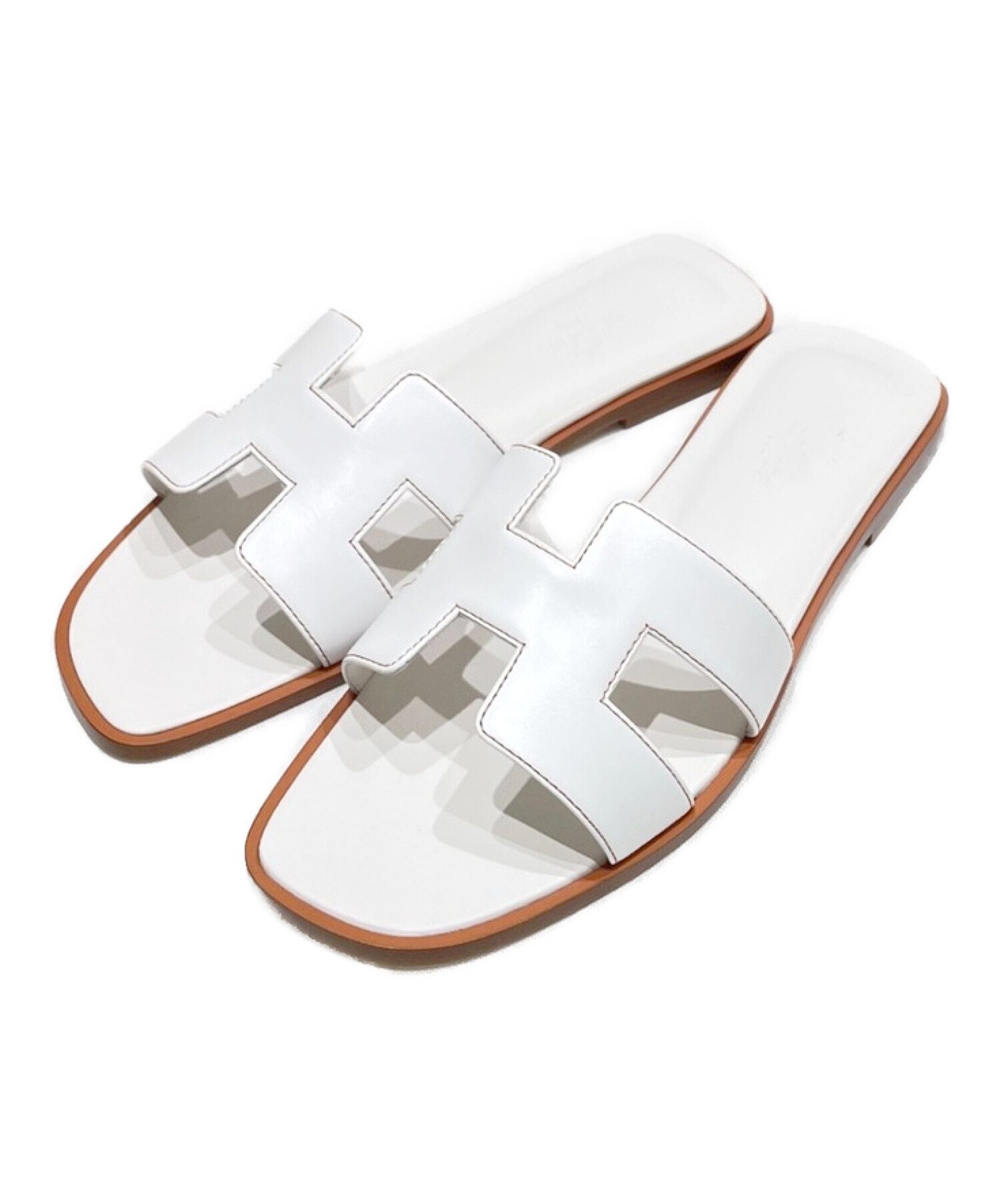エルメスHERMES オラン サンダル 37 ホワイト
