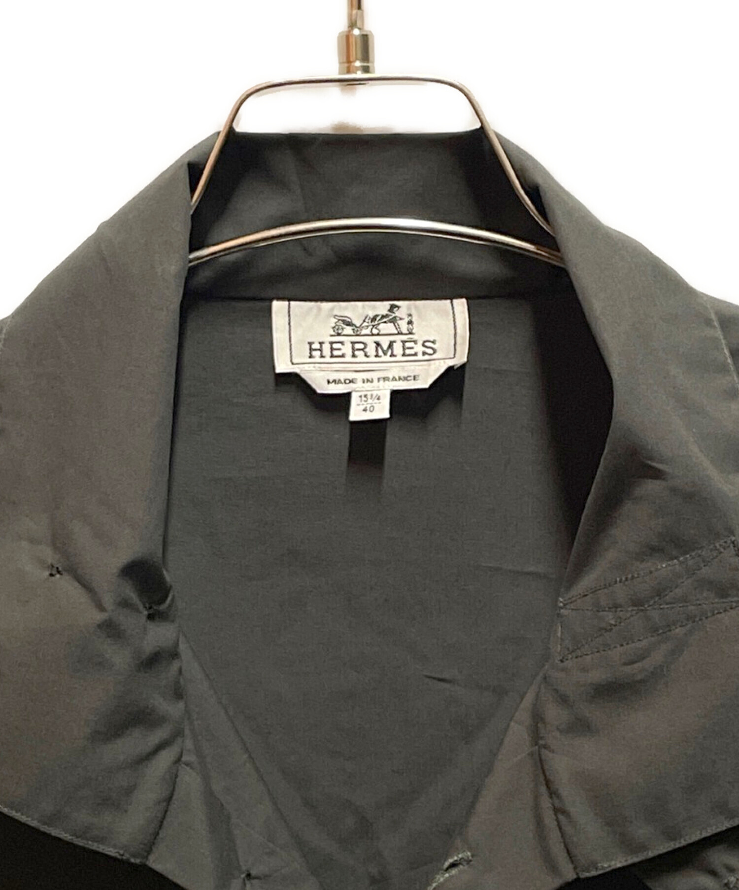 中古・古着通販】HERMES (エルメス) セリエボタンスタンドカラーシャツ