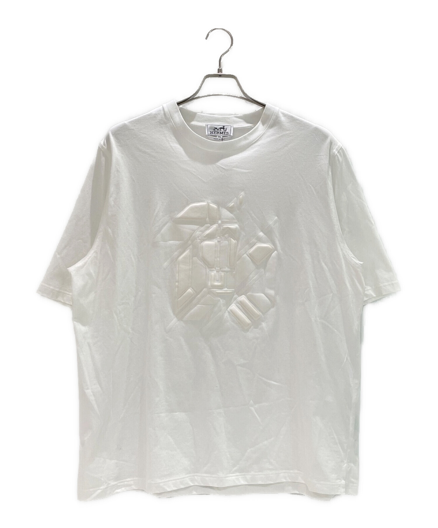 HERMES エルメス　22SS Tシャツ　 3Dプリント　エンボス　ホワイト 中古・古着通販】HERMES (エルメス) ホースインTシャツ ホワイト