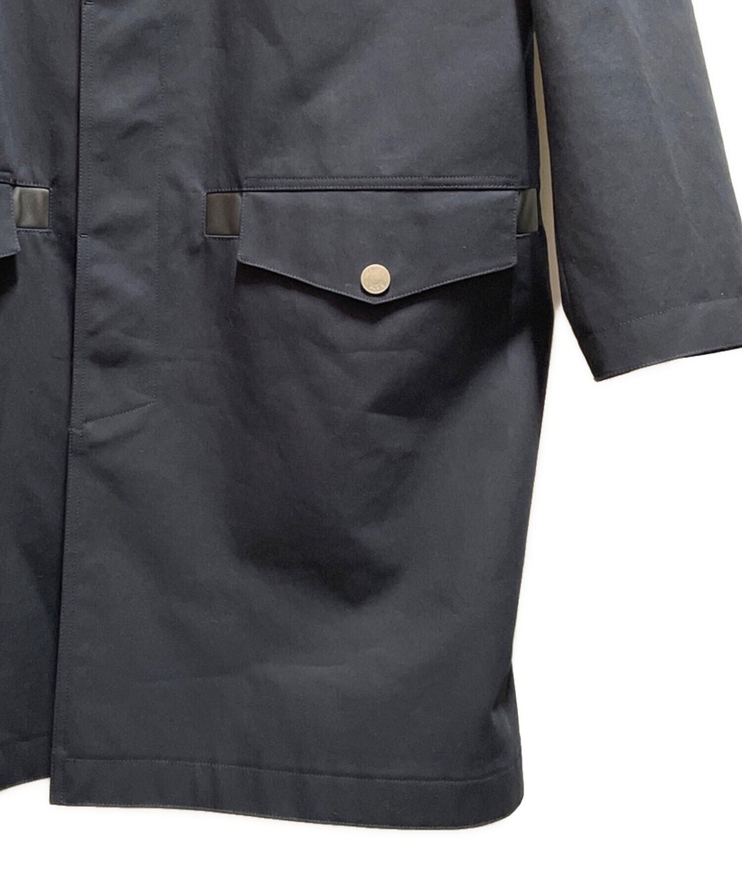 中古・古着通販】HERMES (エルメス) レザー パイピング レイン コート
