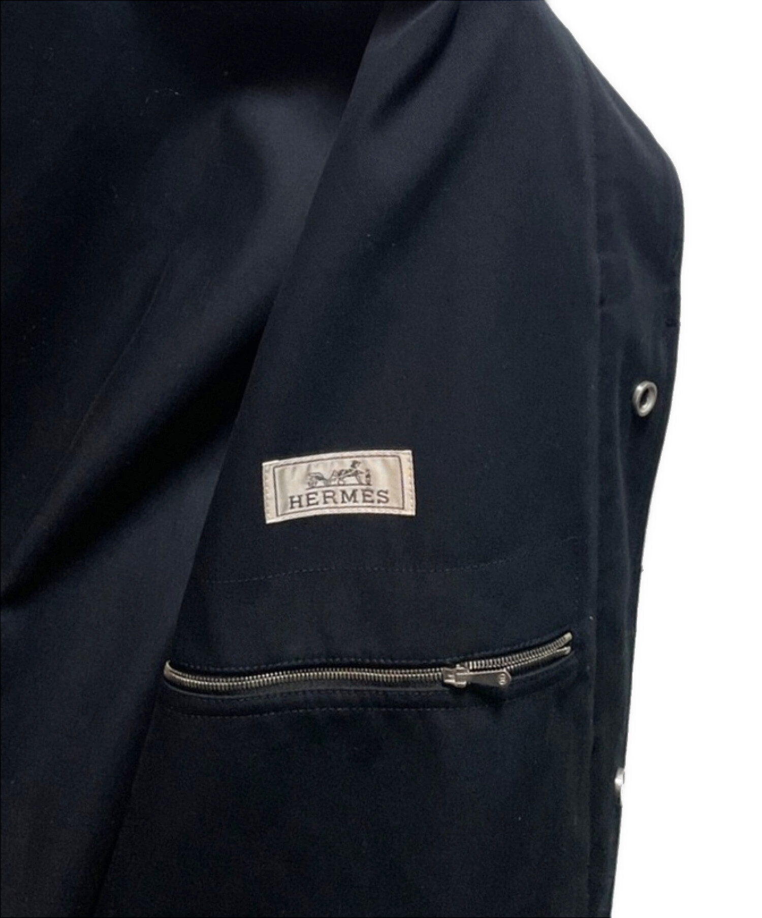 中古・古着通販】HERMES (エルメス) レザー パイピング レイン コート