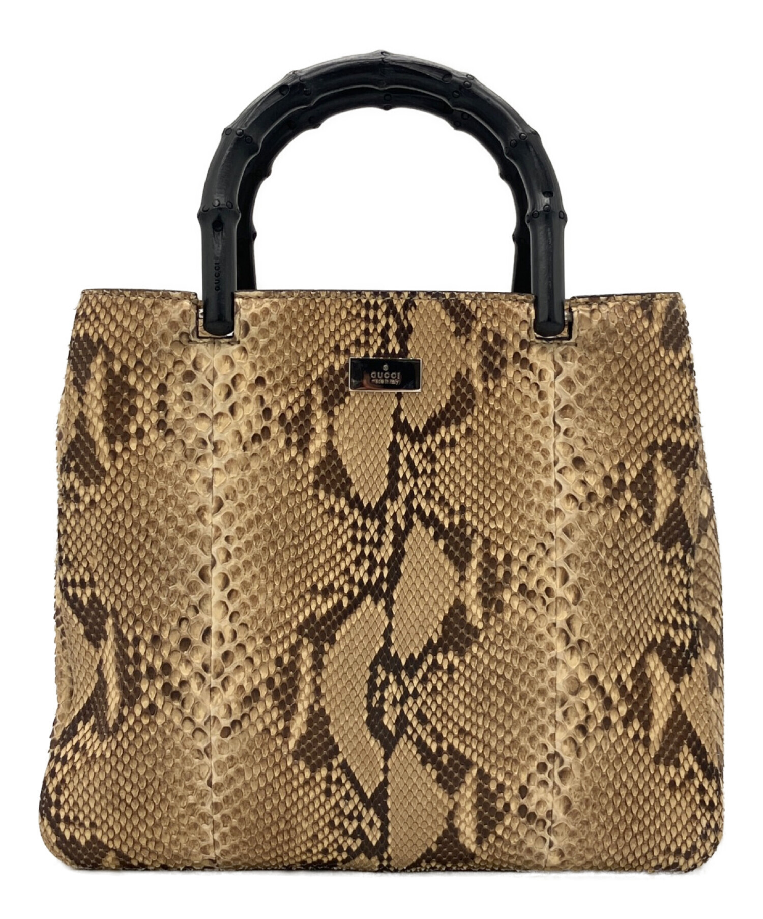 中古・古着通販】GUCCI (グッチ) バンブーパイソンハンドバッグ サイズ 
