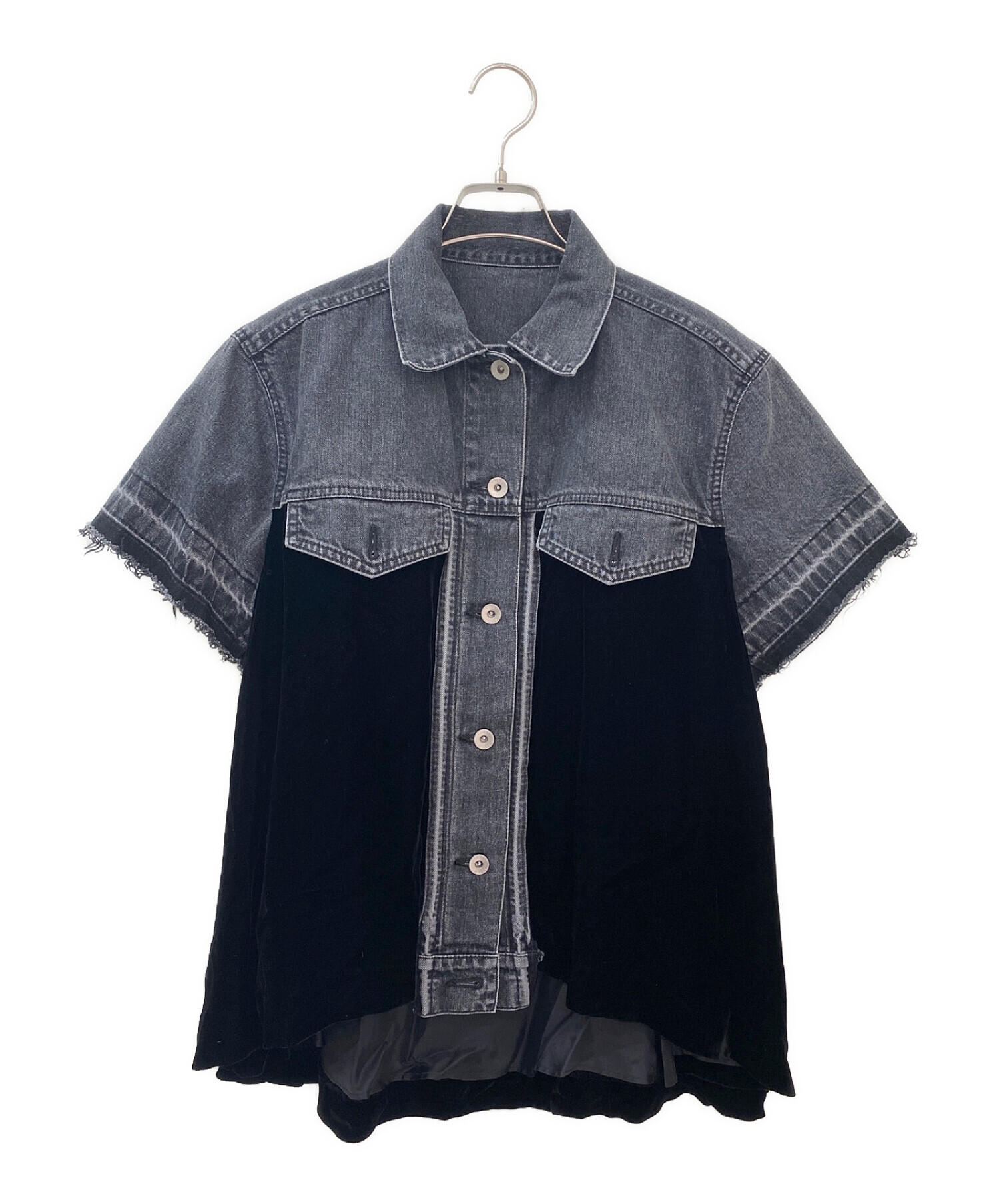 中古・古着通販】sacai (サカイ) ベロア切替バックオープンデニム