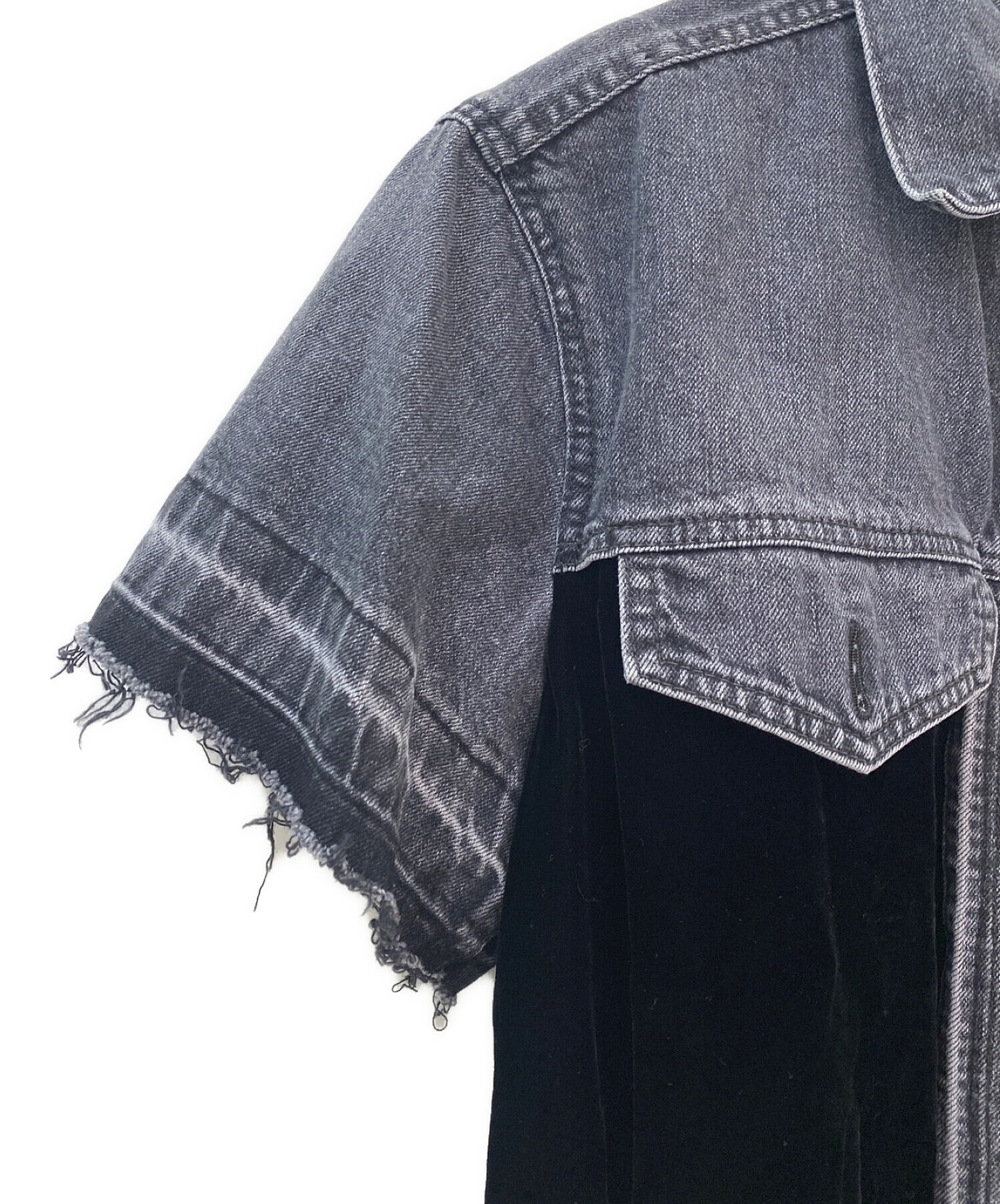 中古・古着通販】sacai (サカイ) ベロア切替バックオープンデニム