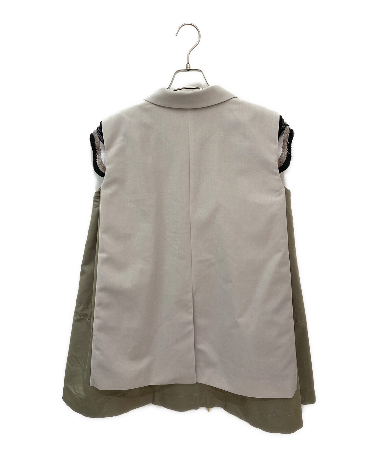 中古・古着通販】sacai (サカイ) Suiting Mix Vest アイボリー サイズ 