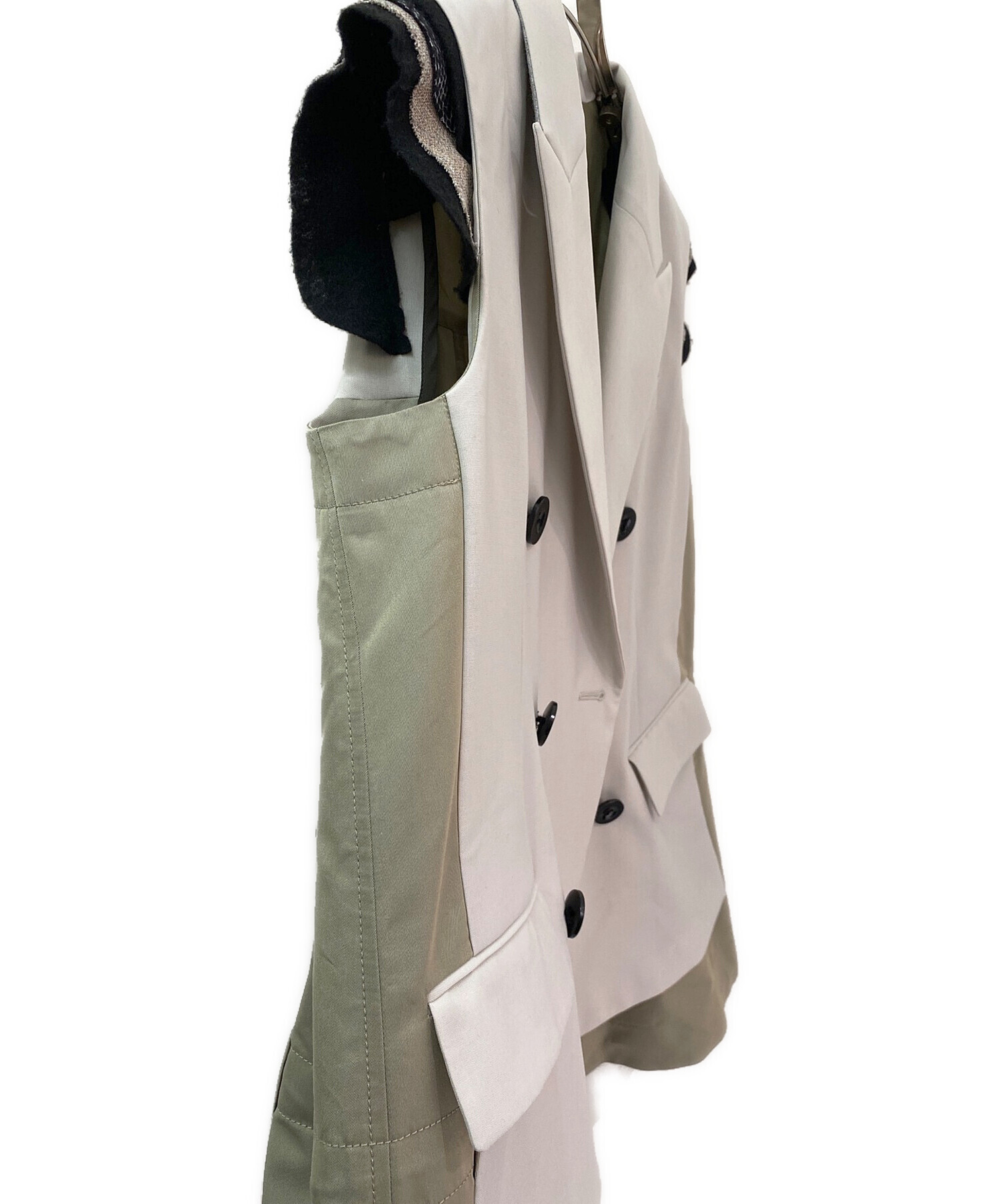 中古・古着通販】sacai (サカイ) Suiting Mix Vest アイボリー サイズ