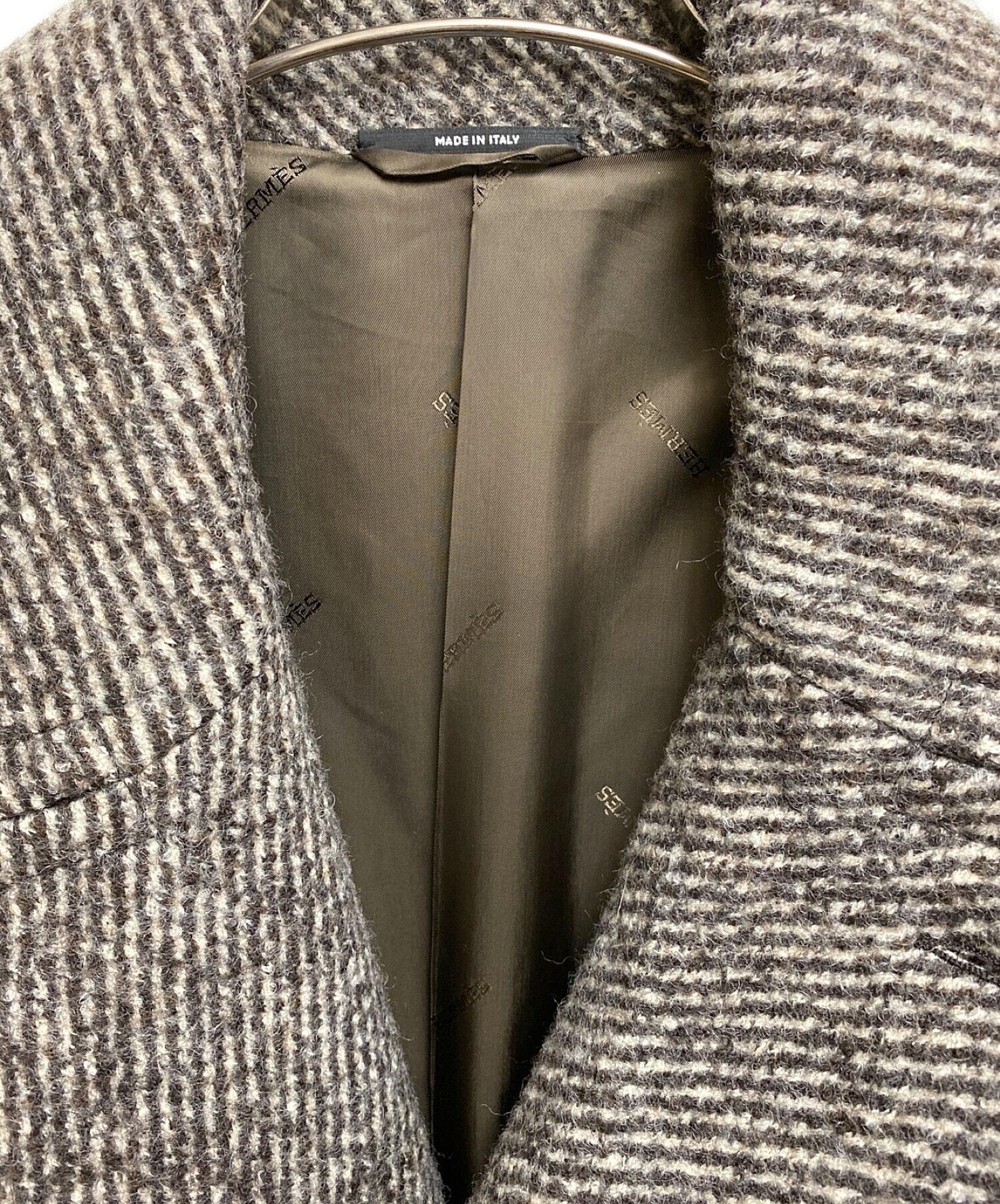 中古・古着通販】HERMES (エルメス) サイドジップダブルブレストコート 