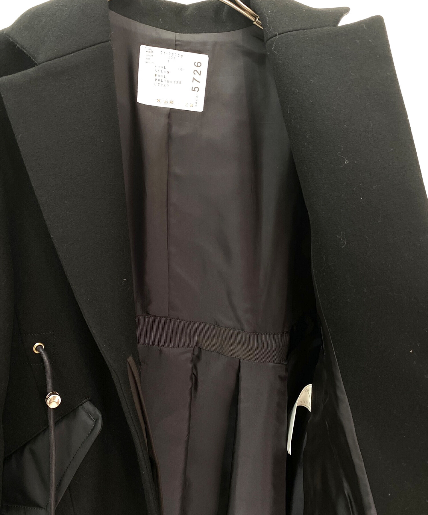 中古・古着通販】sacai (サカイ) WOOL MELTON CHESTER COAT ブラック