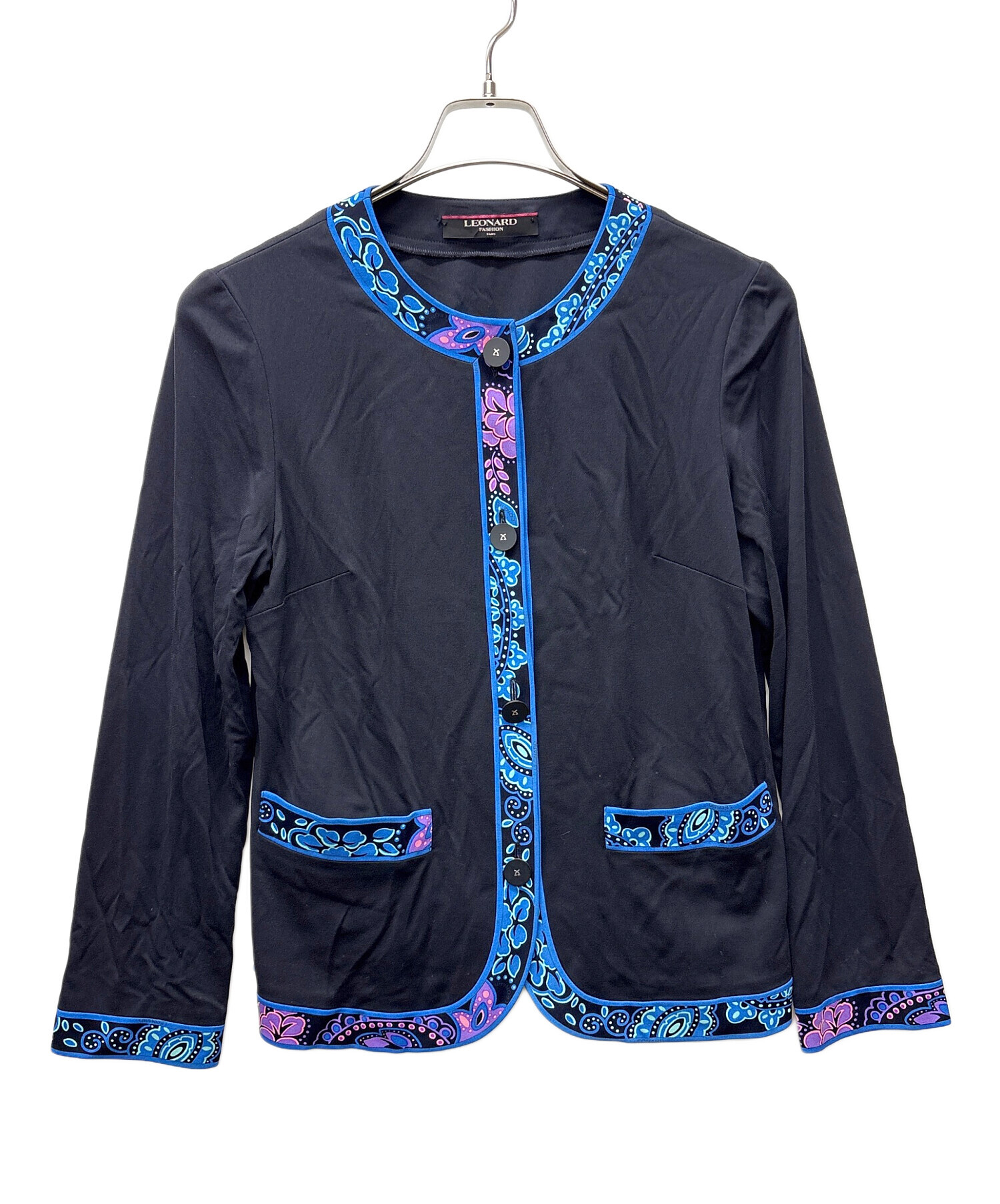 中古・古着通販】LAONARD (レオナード) ノーカラージャケット ブラック