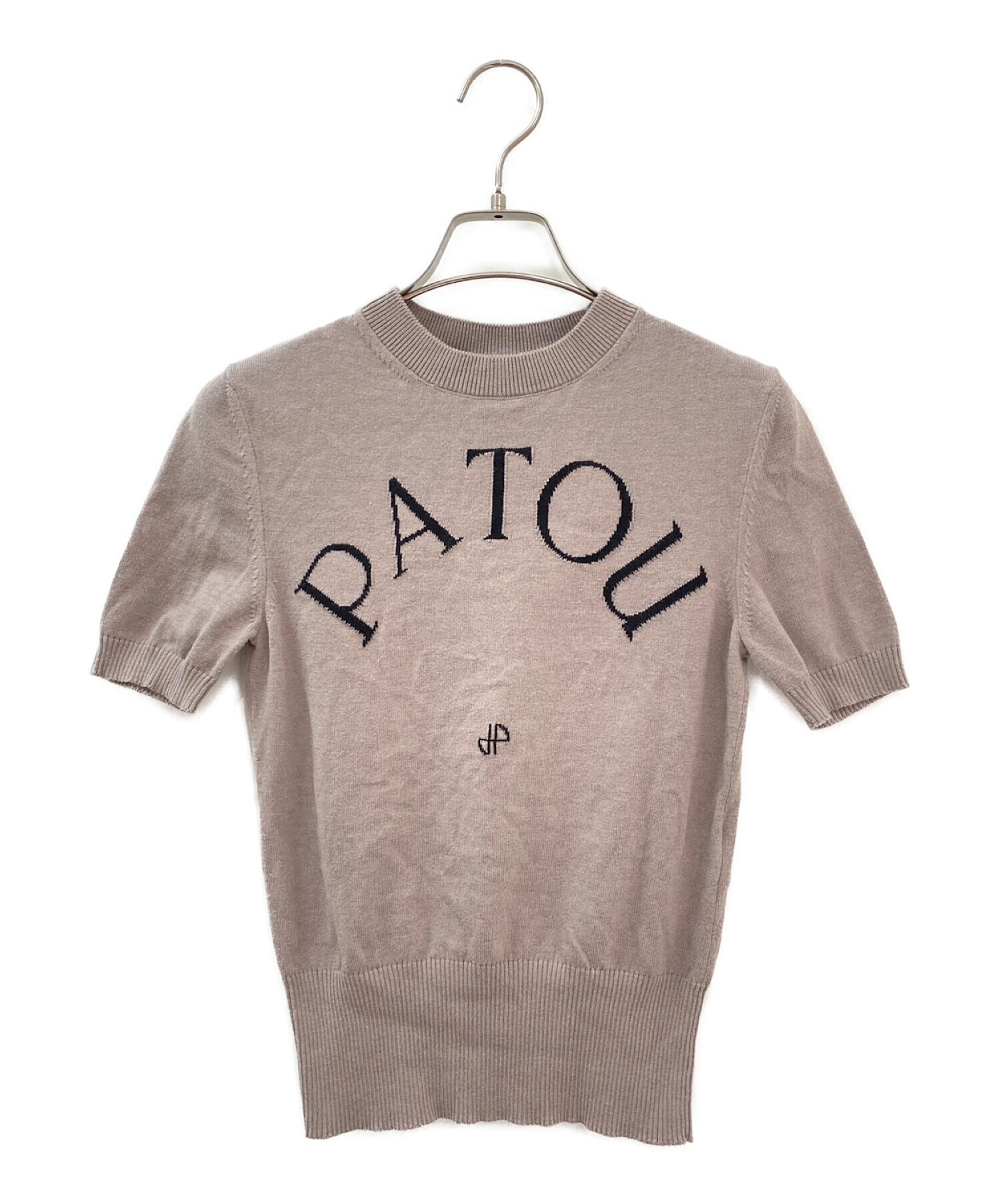 中古・古着通販】patou (パトゥ) ジャカードニットトップ グレー 