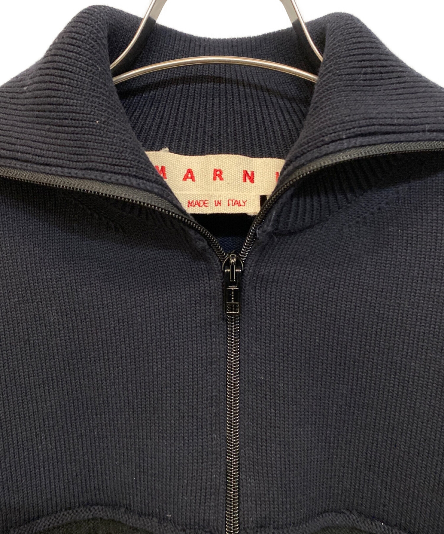 中古・古着通販】MARNI (マルニ) ハイネックニットジャケット ブラック 