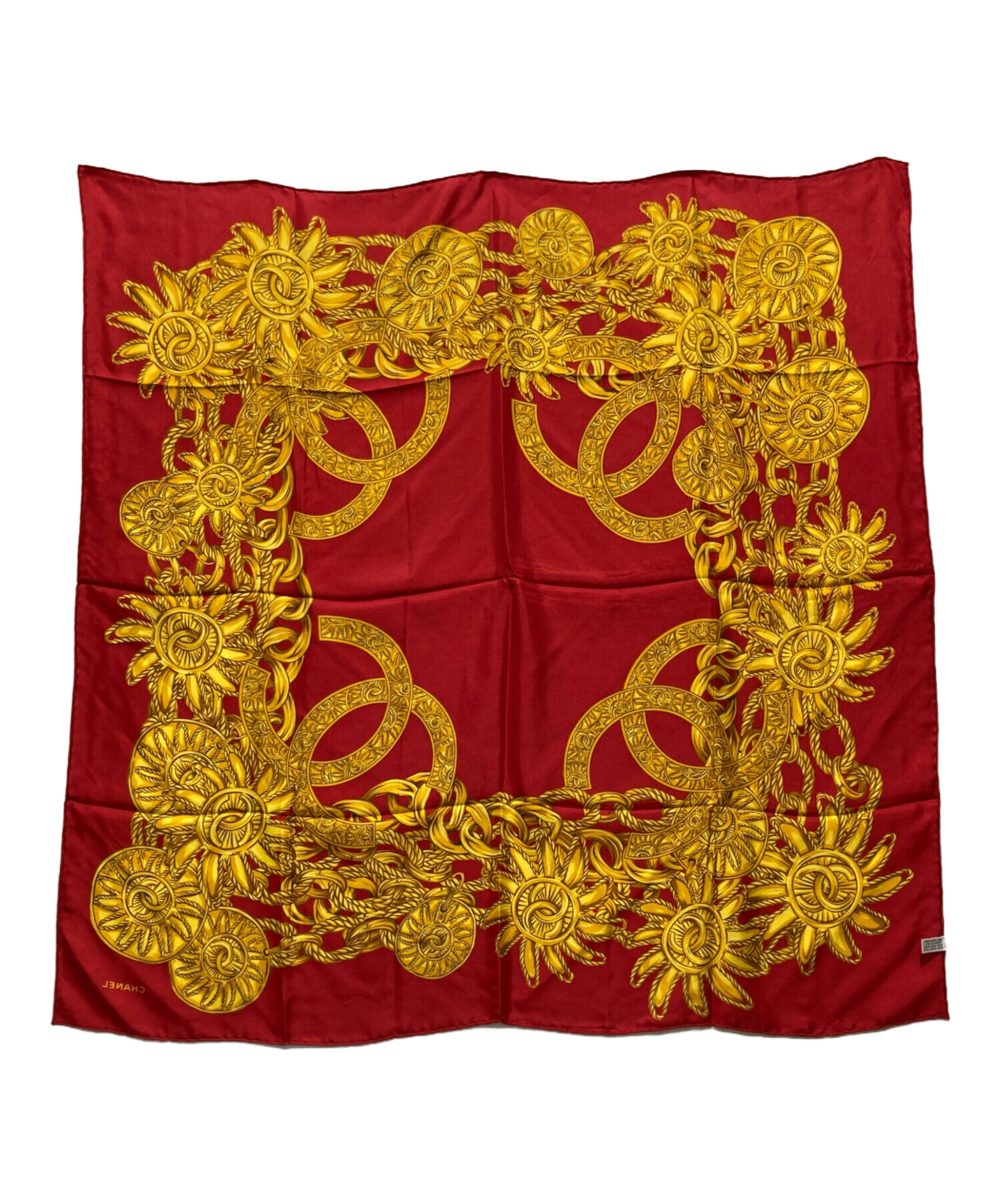 中古・古着通販】CHANEL (シャネル) シルクスカーフ カレ レッド