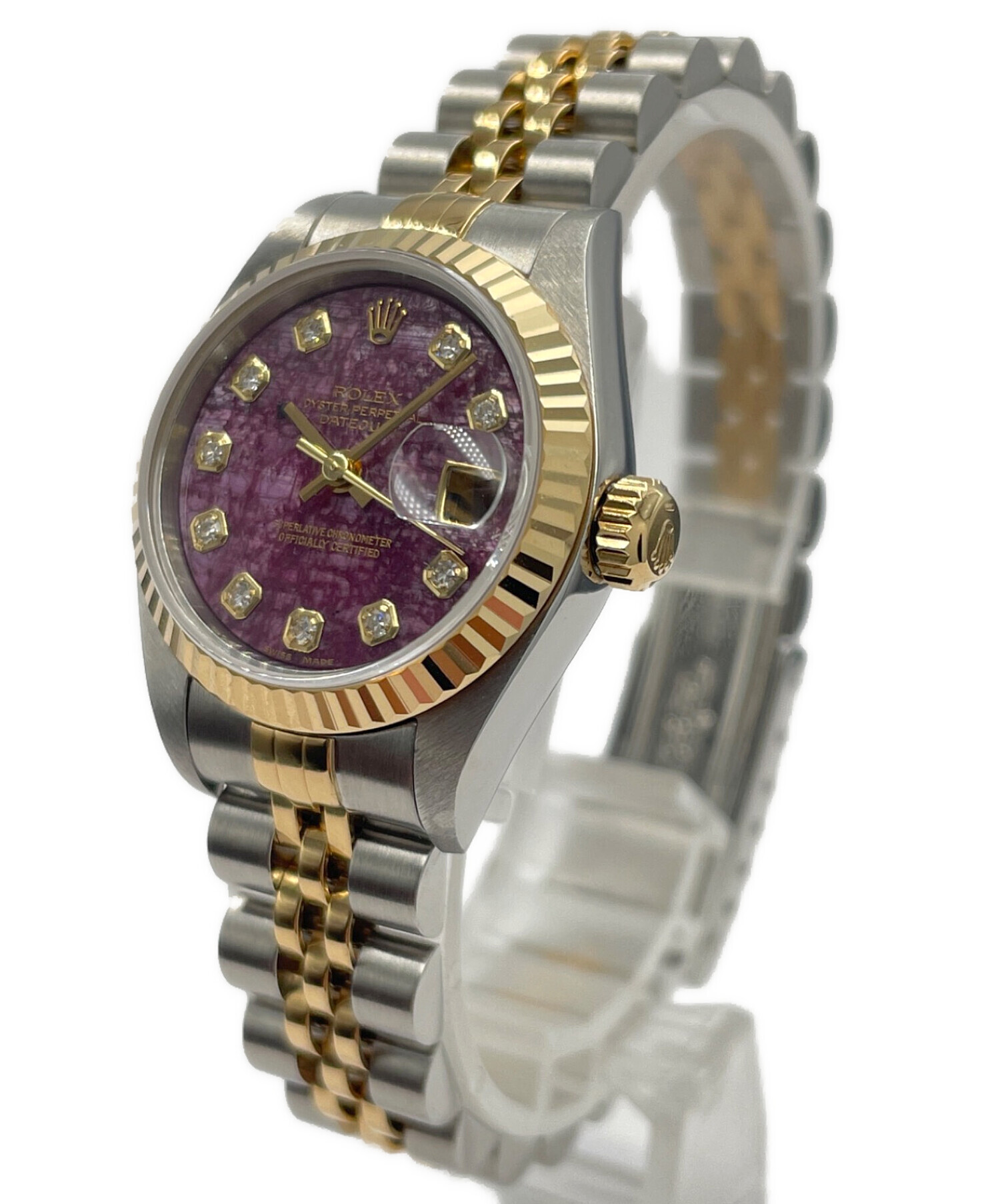 ロレックス デイトジャスト 10Pダイヤ 79173G グレー A番 レディース 中古 腕時計 ROLEX ロレックス 69173G デイトジャスト 10P ダイヤモンド 腕時計