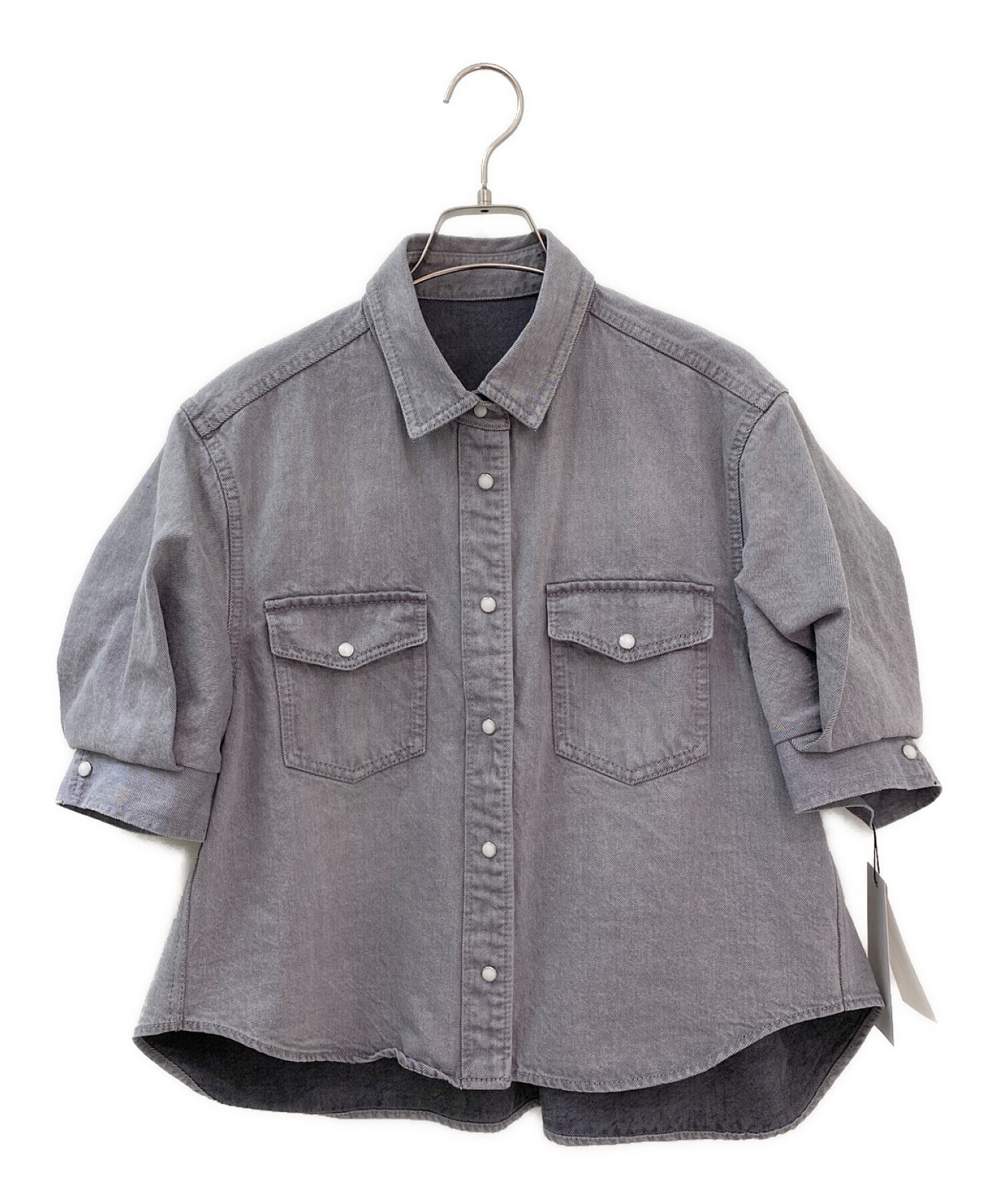 中古・古着通販】sacai (サカイ) ショートスリーブデニムシャツ グレー