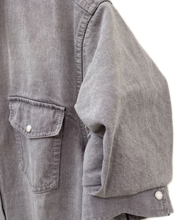 中古・古着通販】sacai (サカイ) ショートスリーブデニムシャツ グレー