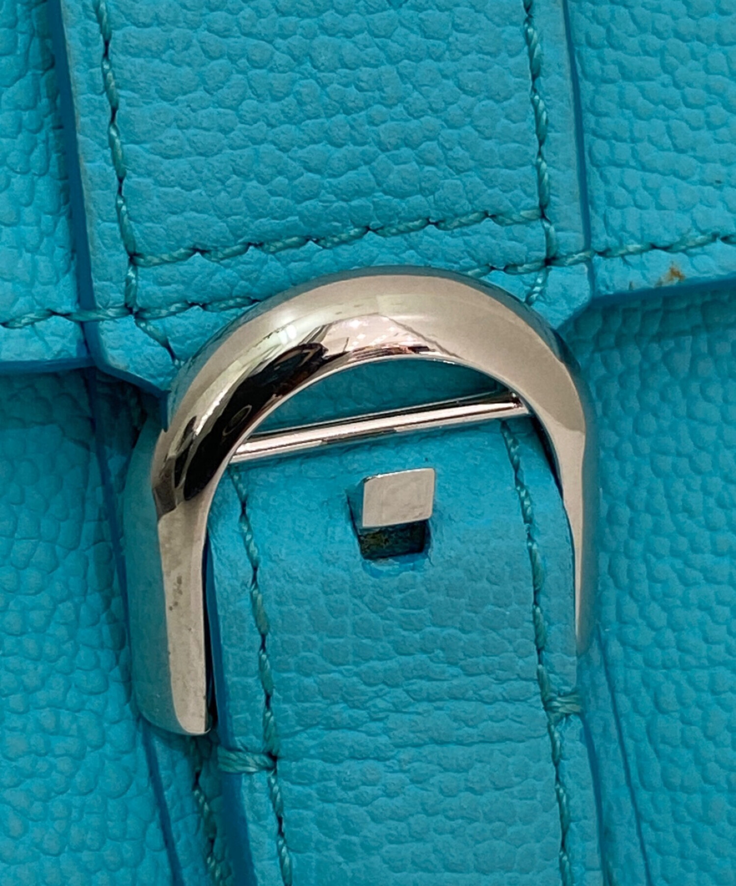 デルヴォー ブリヨン レザー 三つ折り財布 コンパクトウォレット ブルー【中古】 DELVAUX - デルヴォー ブリヨン レザー 三つ折り財布 コンパクト