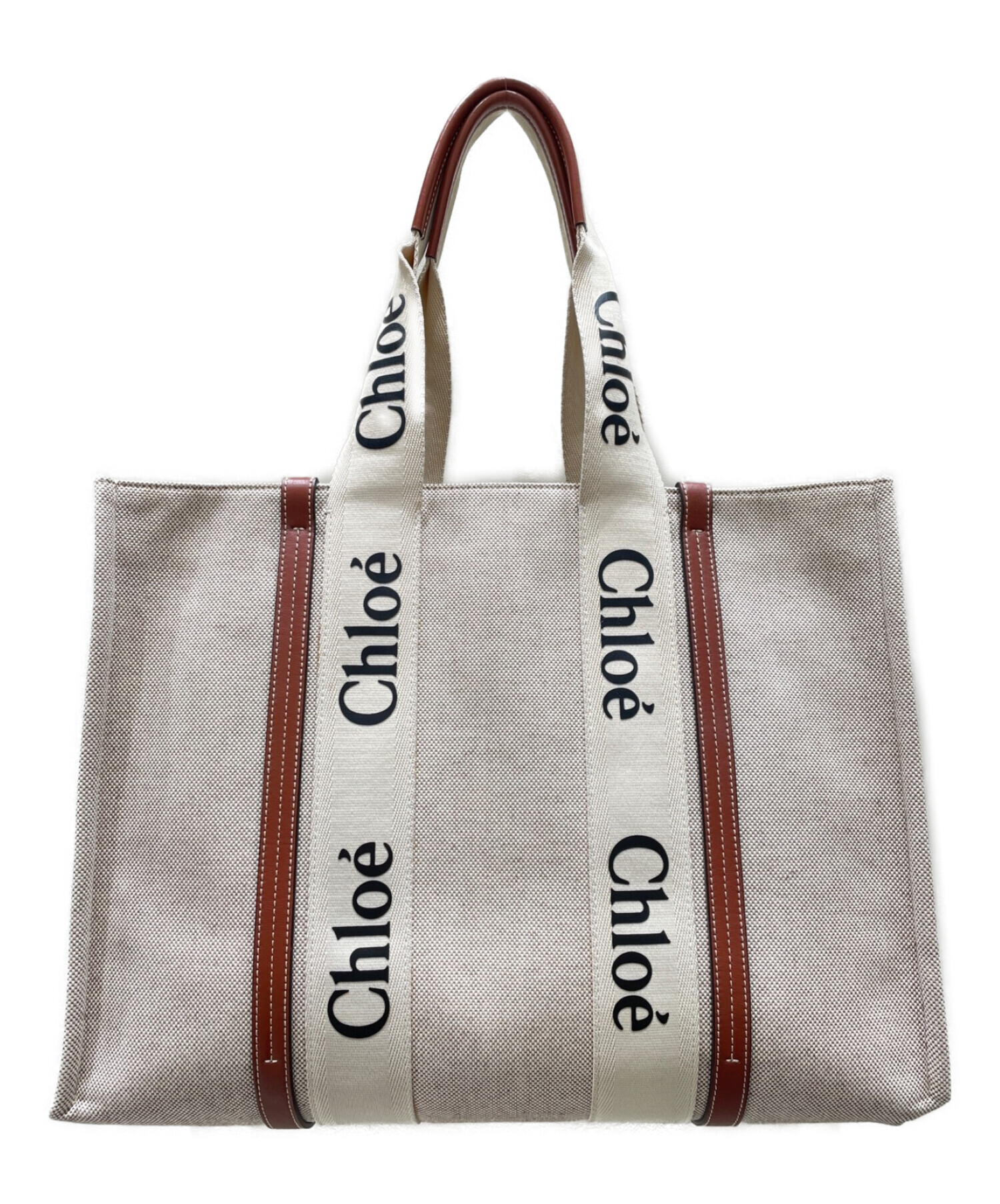 中古・古着通販】Chloe (クロエ) WOODY LARGE TOTE BAG ベージュ 中古・古着通販】Chloe (クロエ) WOODY LARGE TOTE BAG ベージュ