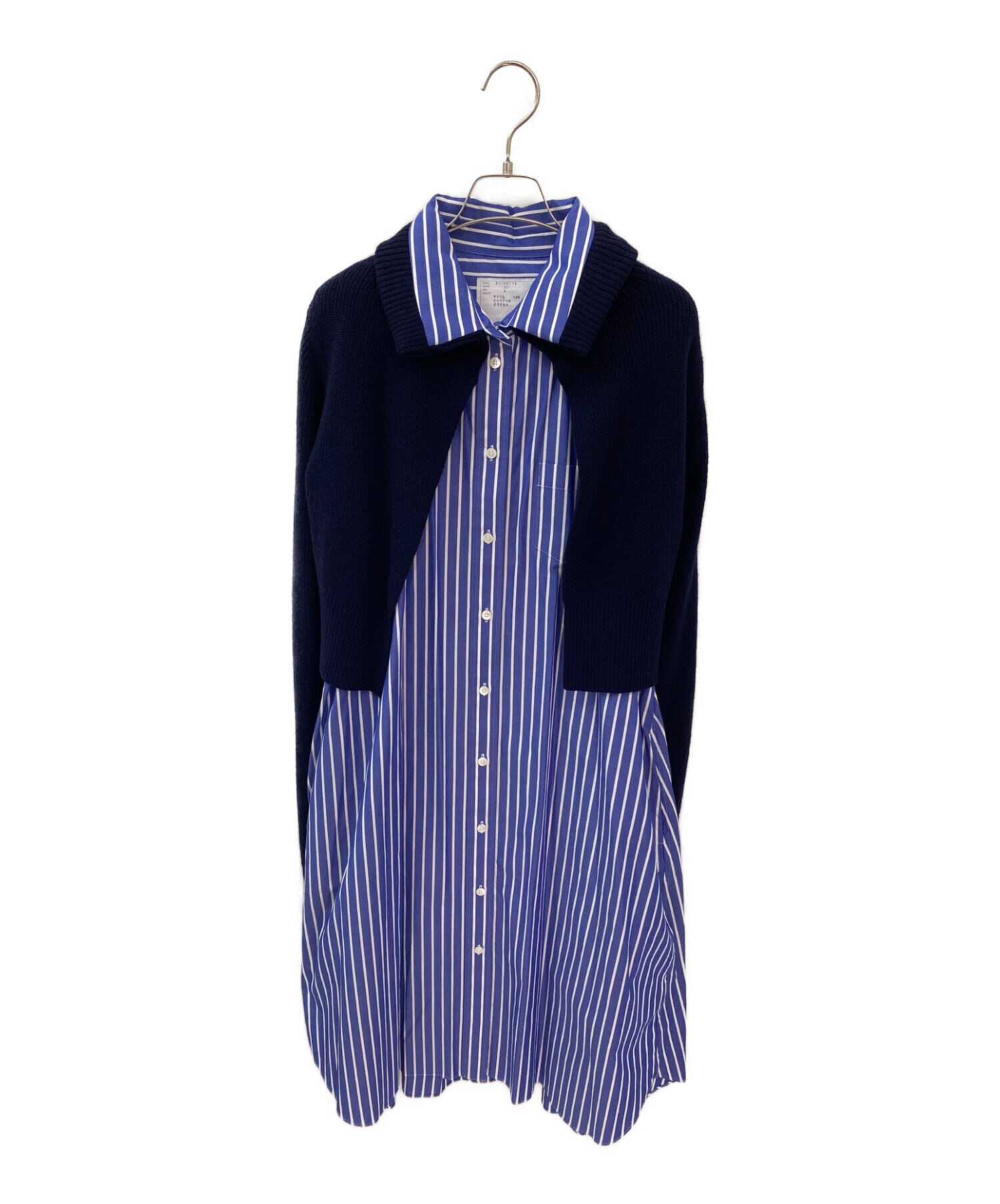 中古・古着通販】sacai (サカイ) Cotton Poplin Wool Knit Dress