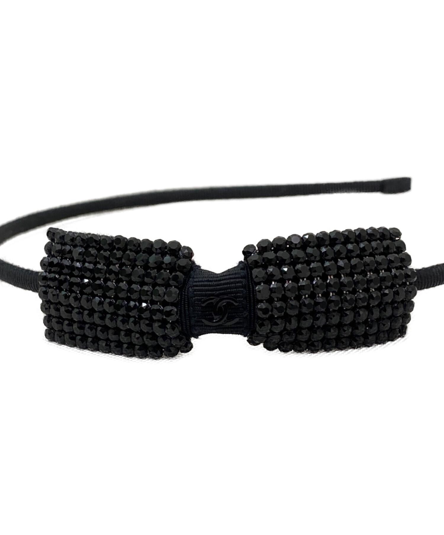 中古・古着通販】CHANEL (シャネル) リボンラインストーンカチューシャ 