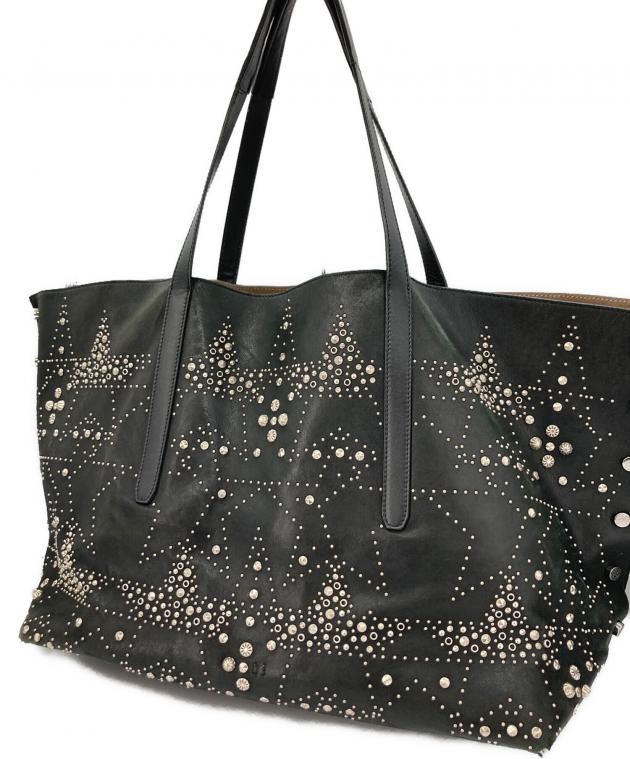 JIMMY CHOO ジミーチュー トートバッグ レディース 【古着】【中古】 中古・古着通販】JIMMY CHOO (ジミーチュウ) トートバッグ ブラック