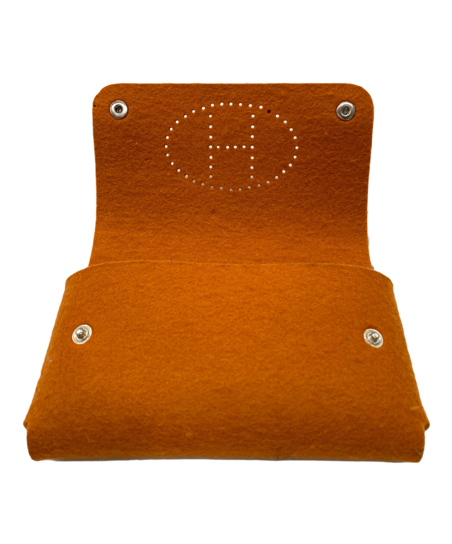 【ヨッシさん専用】HERMES オレンジ　フェルト小物入れ 中古・古着通販】HERMES (エルメス) フェルトポーチ オレンジ