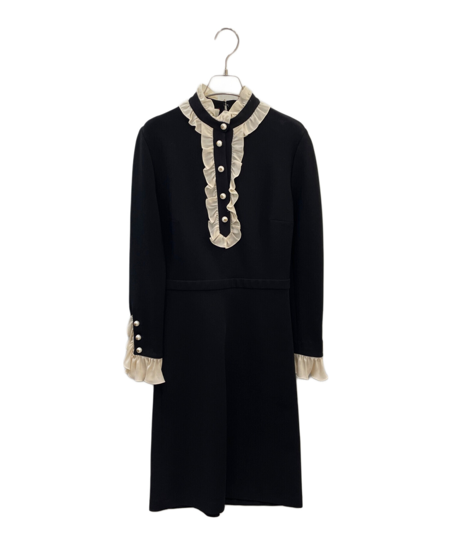 中古・古着通販】GUCCI (グッチ) GGパールボタンワンピース ブラック