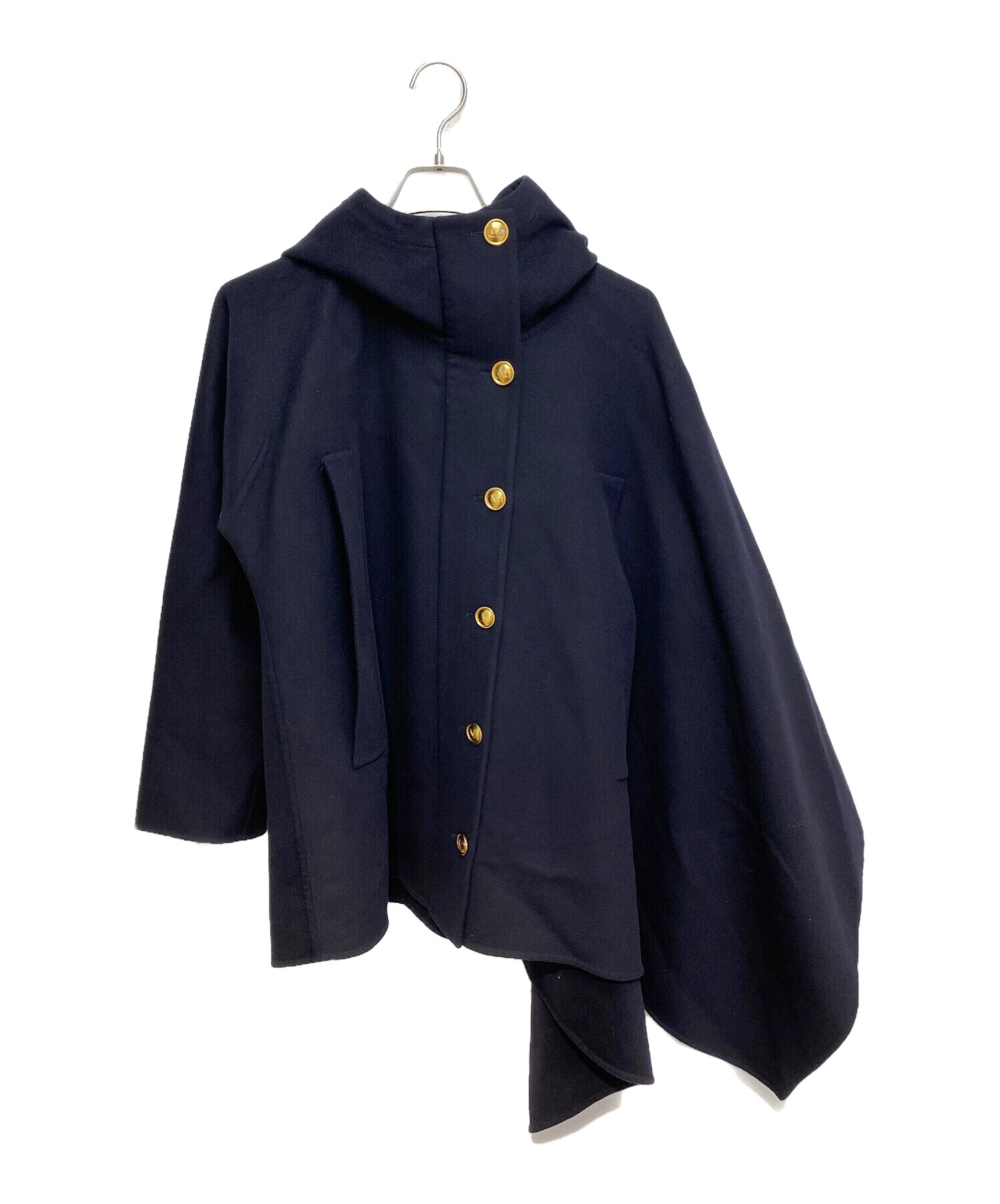 REDValentino ポンチョ　ネイビー　38 タグあり 中古・古着通販】VALENTINO (ヴァレンティノ) アシンメトリーポンチョ