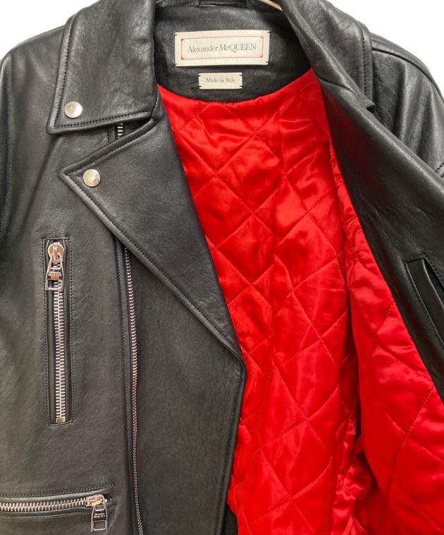 【美品・希少】Alexander McQueen フェザージャケット レッド McQueen // Red Leather & Shearling Biker Jacket – VSP