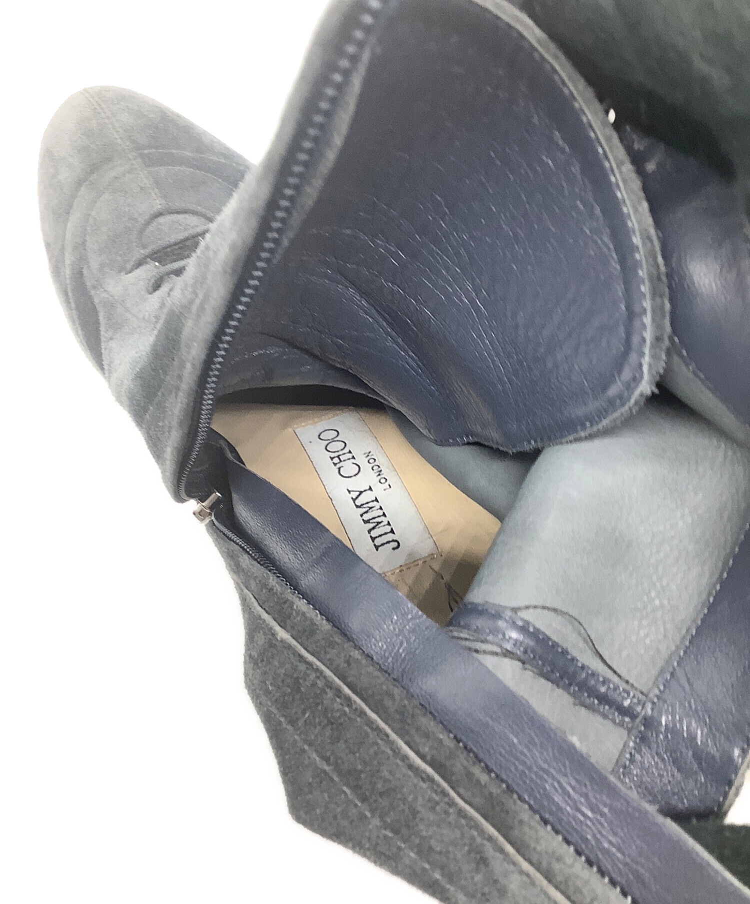 中古・古着通販】JIMMY CHOO (ジミーチュウ) スウェードヒールブーツ