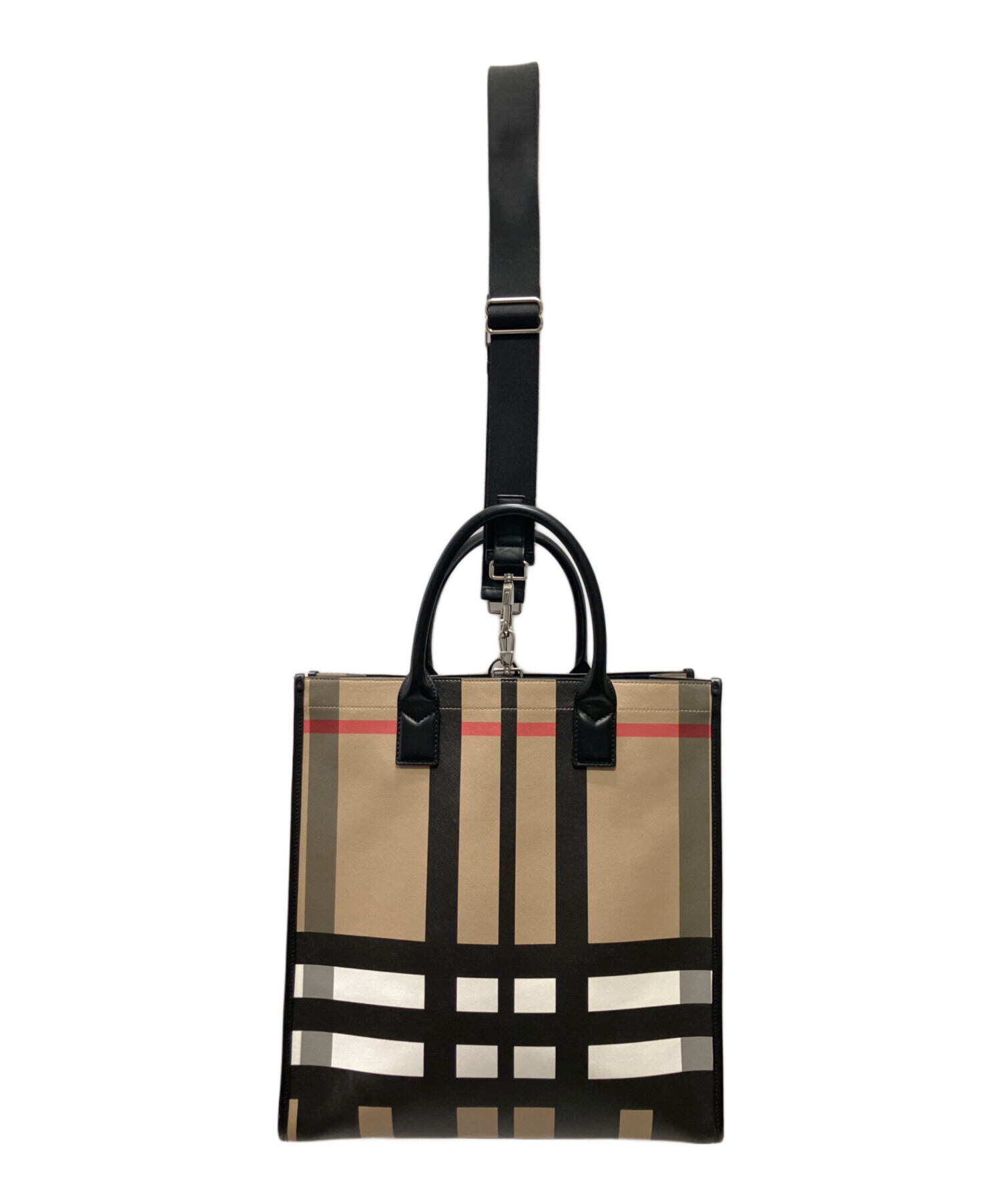 Burberry チェック柄ナイロンハンドバッグ ◇Y11026 BURBERRY