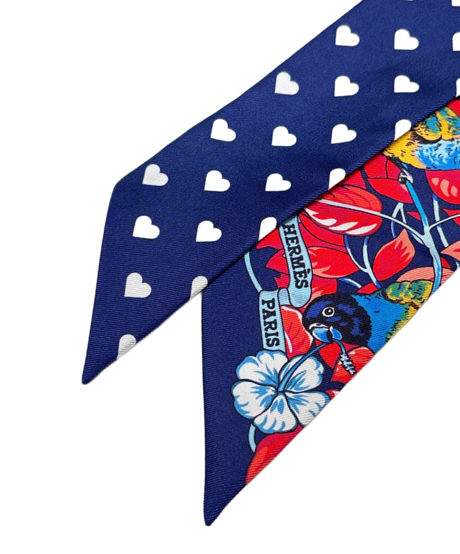 HERMES◆エルメス　ツイリー　ネイビー 中古・古着通販】HERMES (エルメス) ツイリー ネイビー×レッド