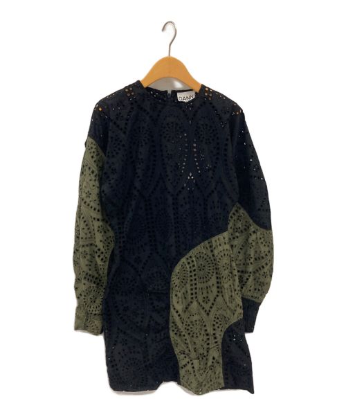 値下げ】GANNI ガニー ノースリーブ 総レース ロングワンピース 黒