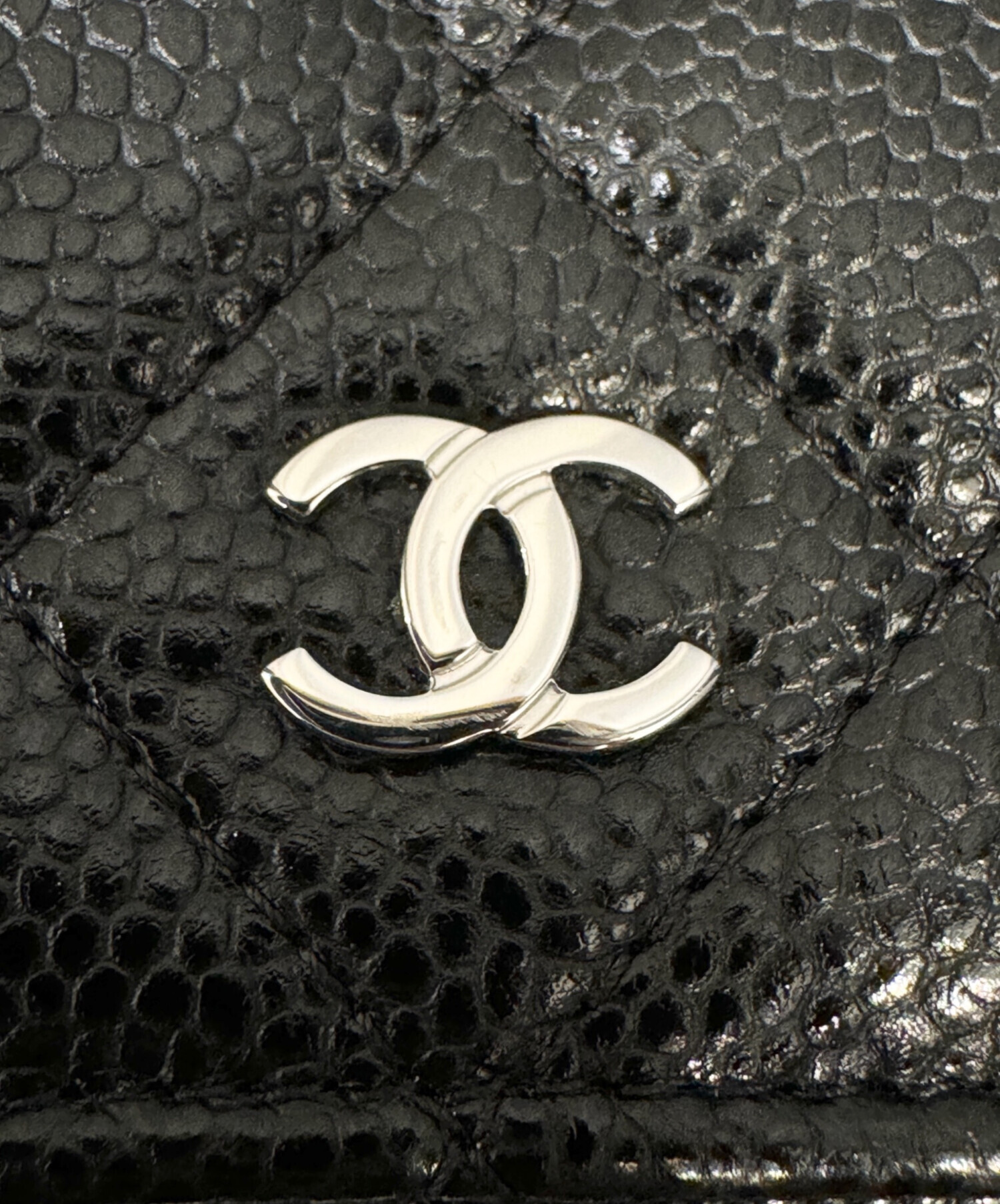 中古・古着通販】CHANEL (シャネル) キャビアスキンチェーンウォレット 